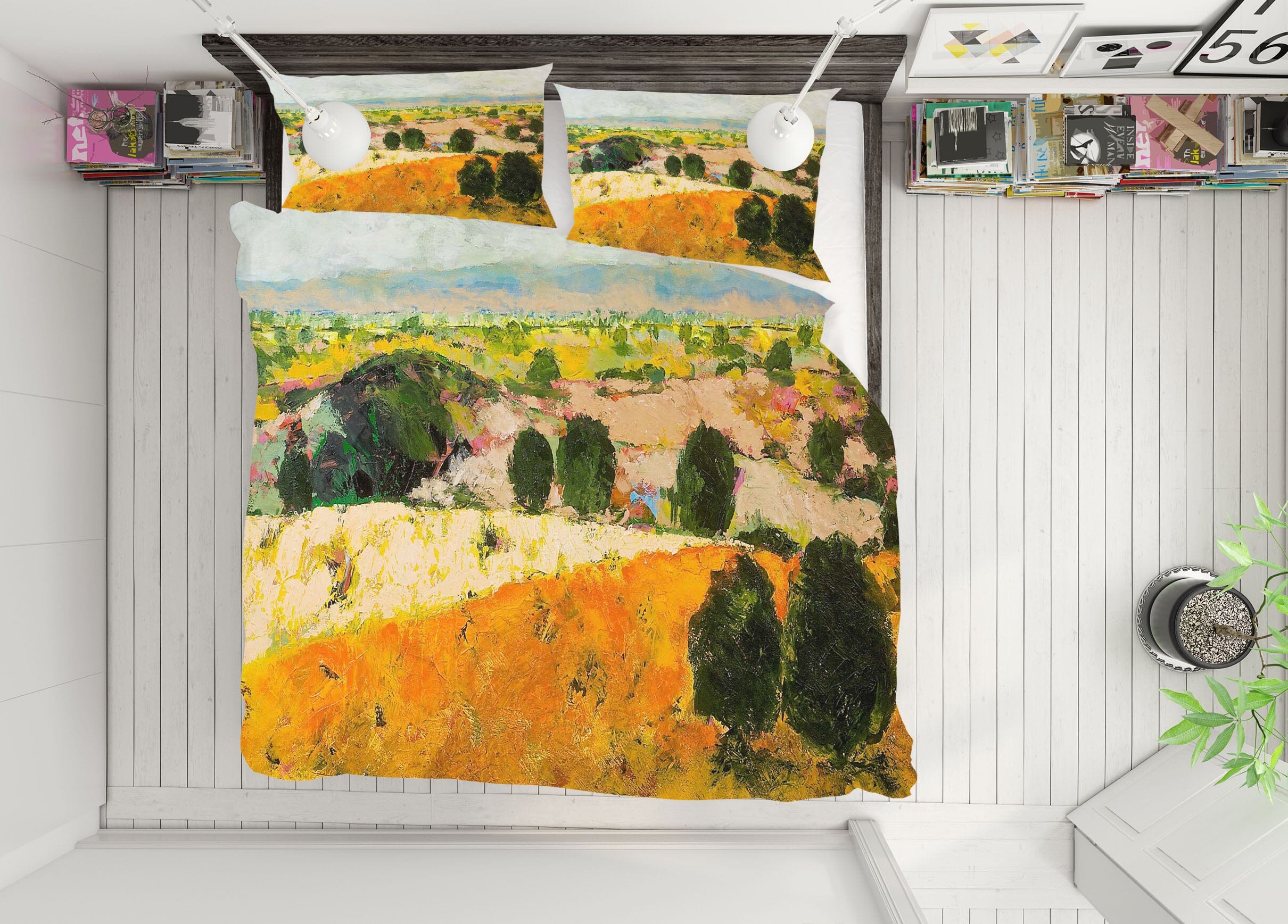 3D Orange Hillside 1032 Allan P. Friedlander Bedding Bed Pillowcases Quilt Quiet Covers AJ Creativity Home