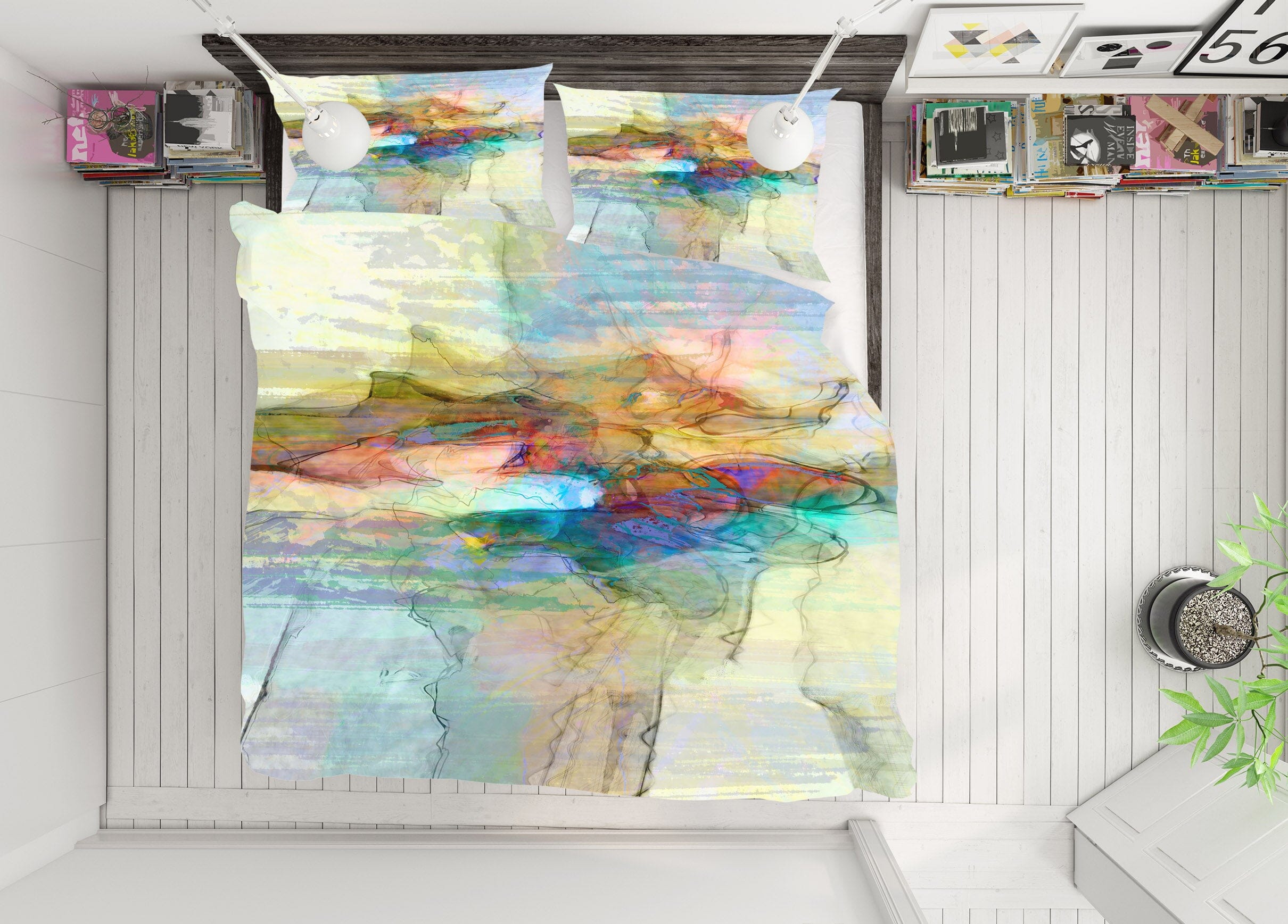 3D Yellow Lines 1039 Michael Tienhaara Bedding Bed Pillowcases Quilt Quiet Covers AJ Creativity Home