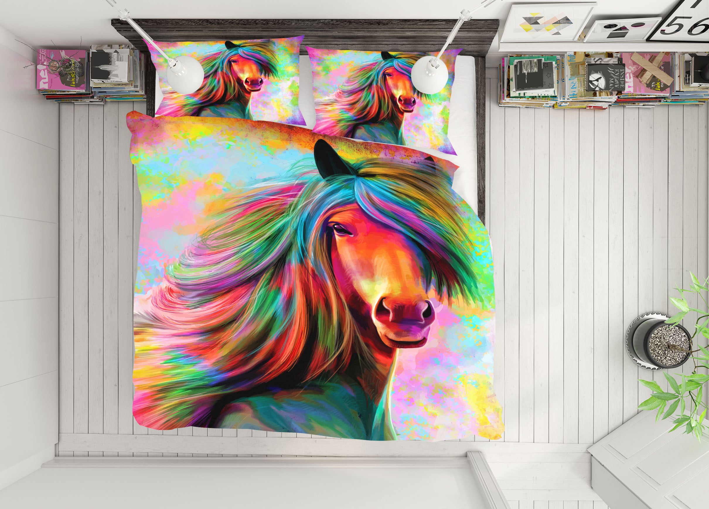 3D Color Horse 60107 Bed Pillowcases Quilt