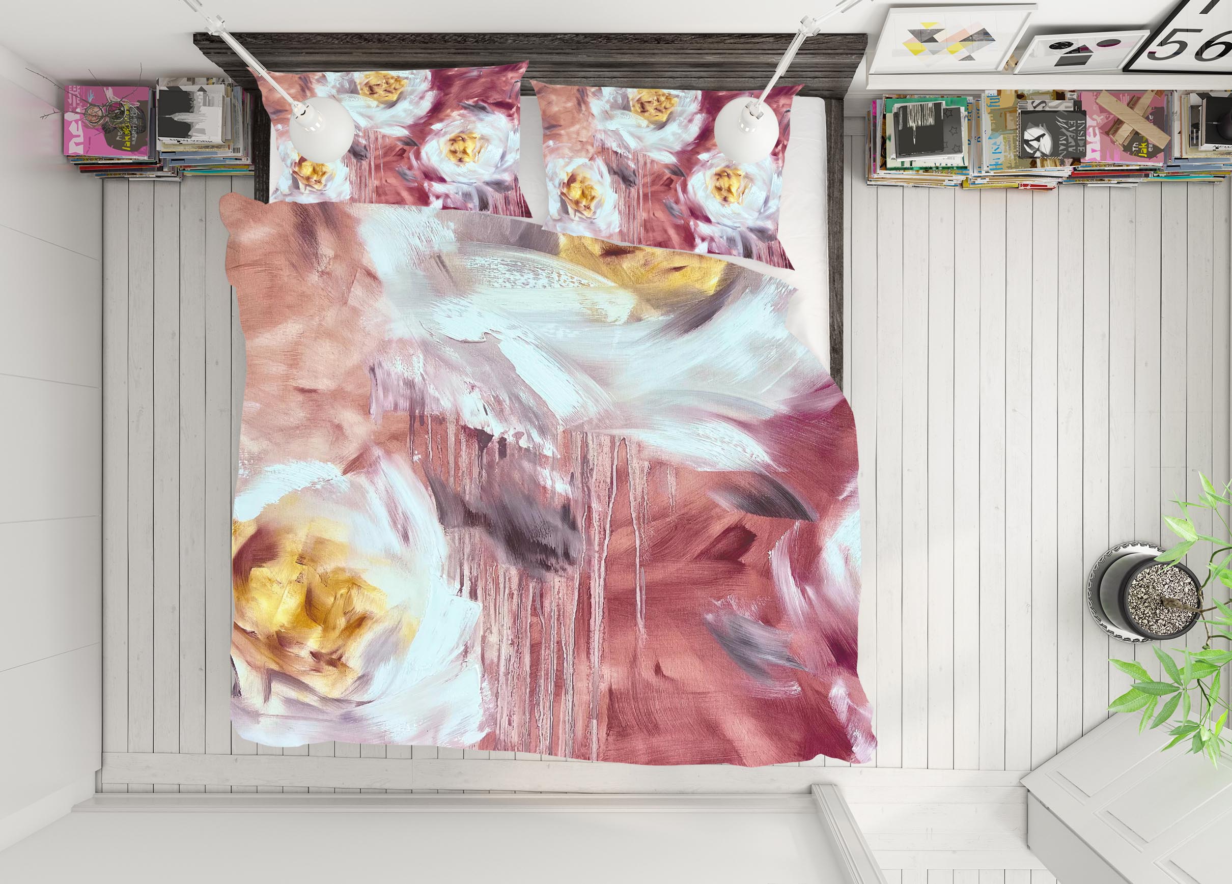 3D White Flower 3135 Skromova Marina Bedding Bed Pillowcases Quilt Cover Duvet Cover