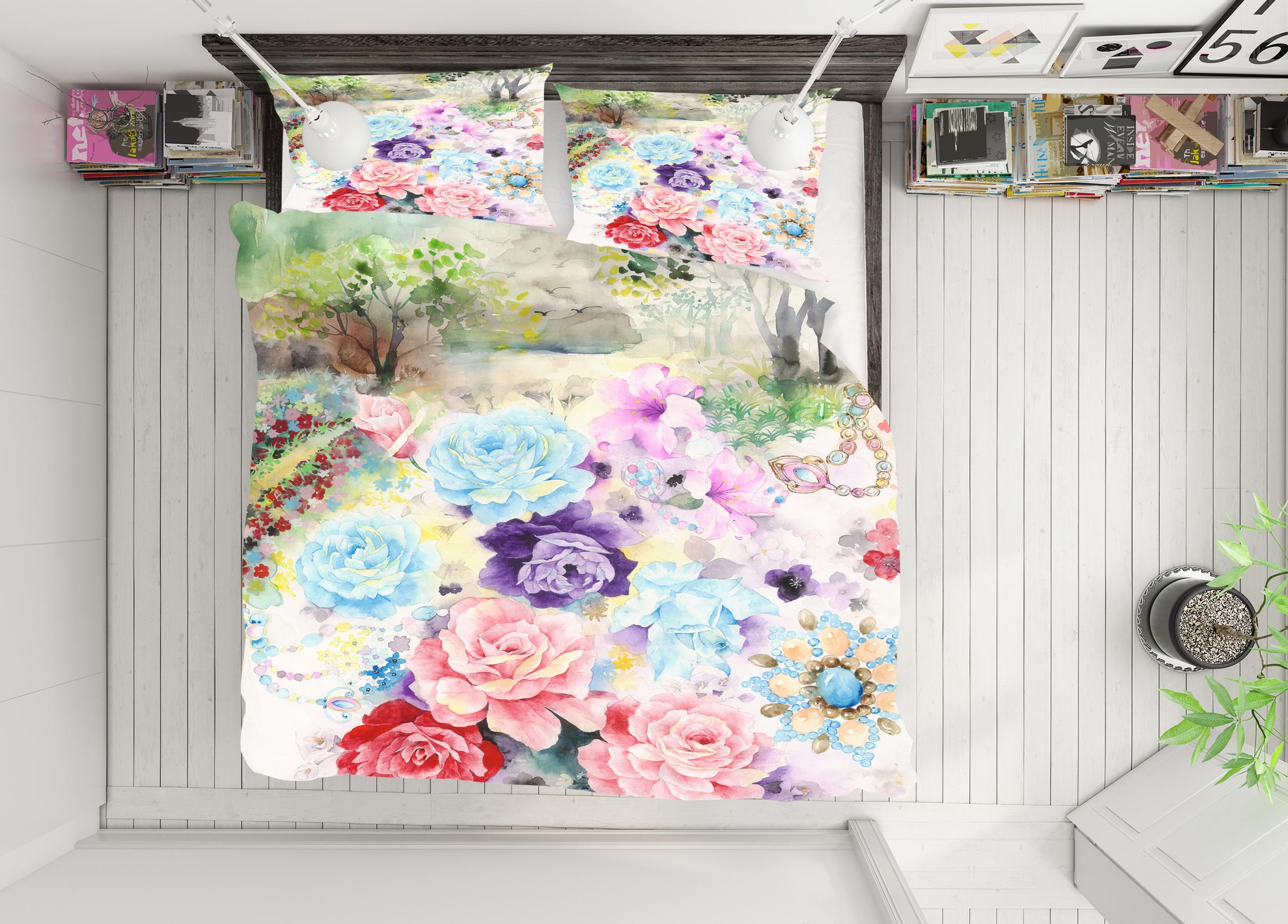 3D Flowers 16167 Bed Pillowcases Quilt