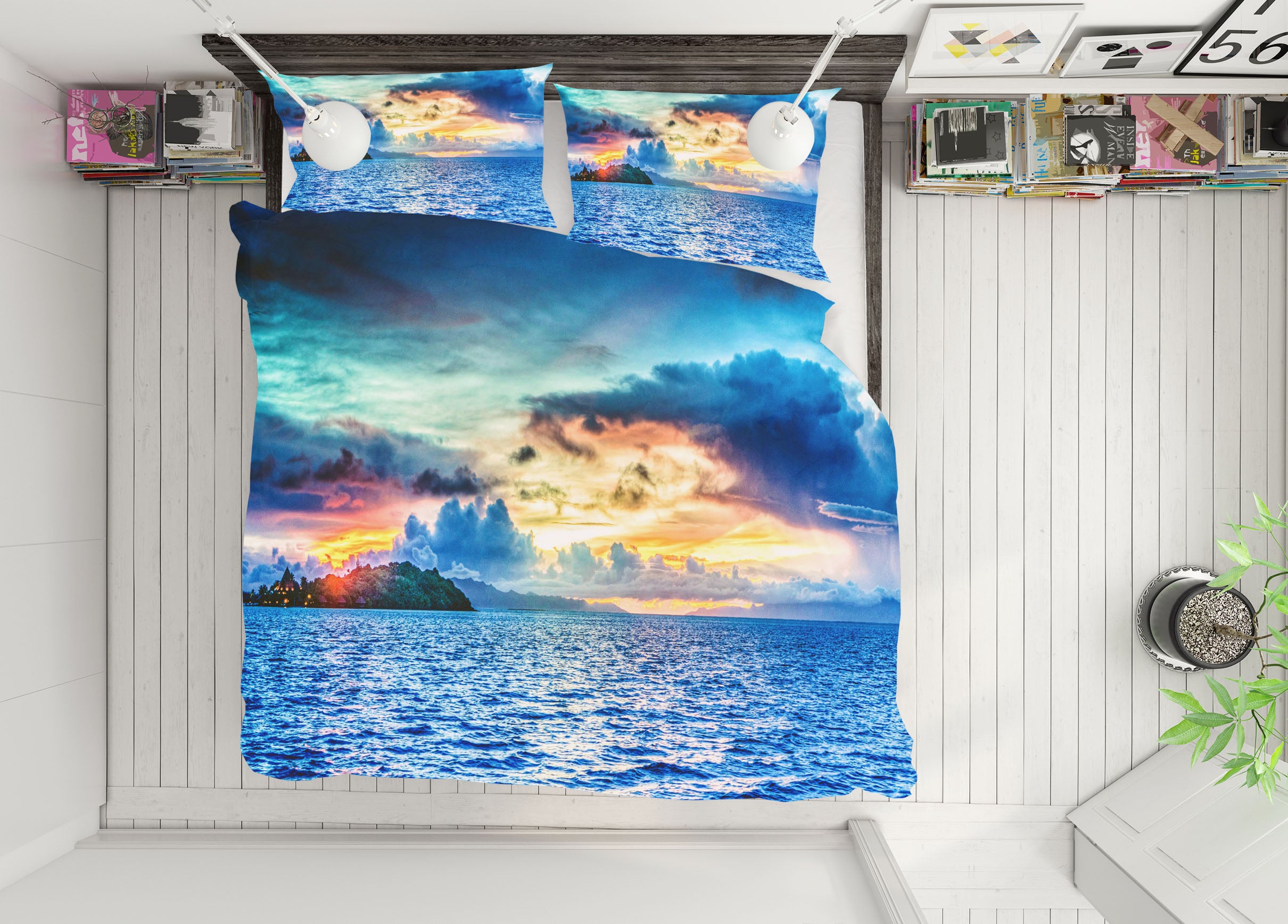 3D Clouds Sea 16064 Bed Pillowcases Quilt