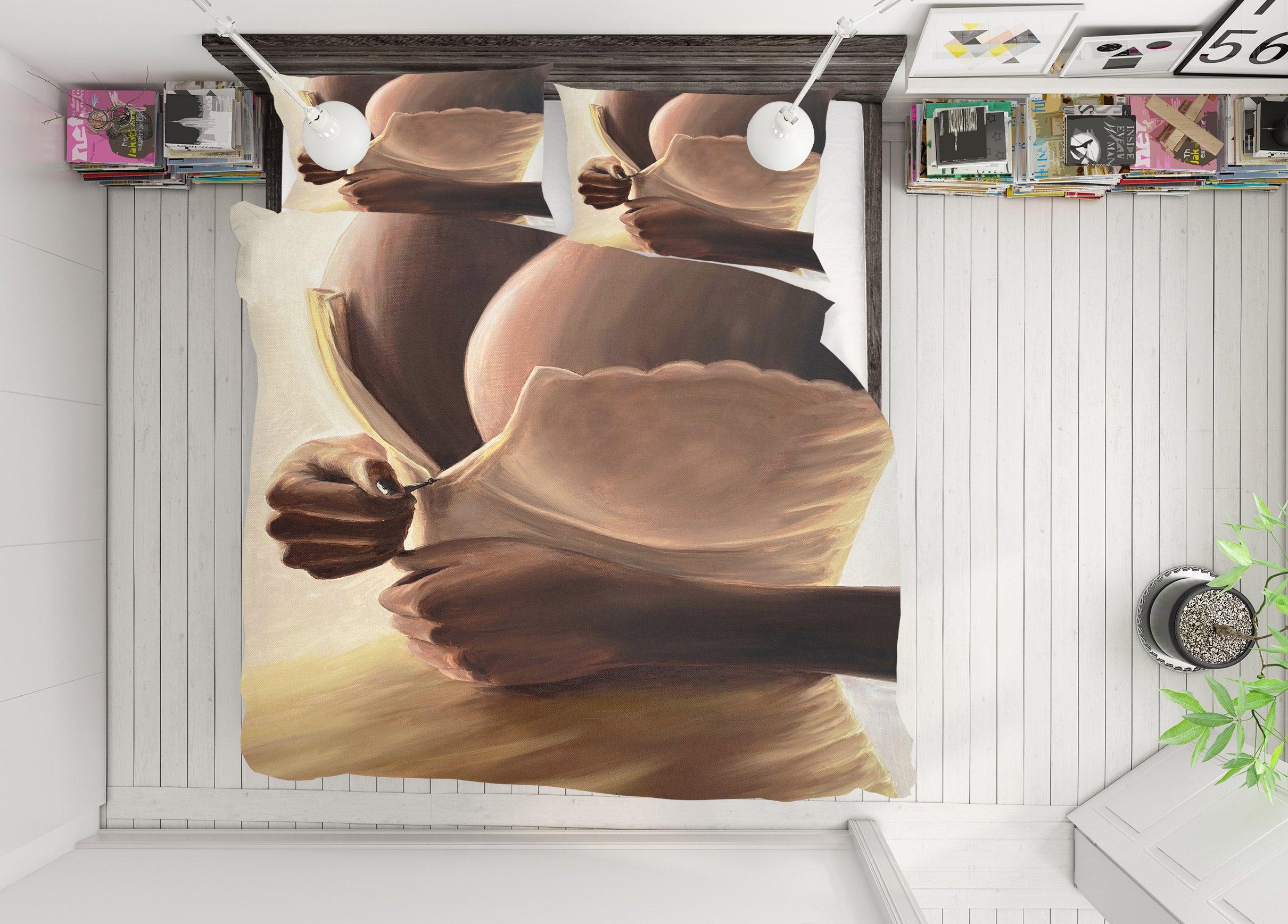 3D White Skirt 9791 Marina Zotova Bedding Bed Pillowcases Quilt