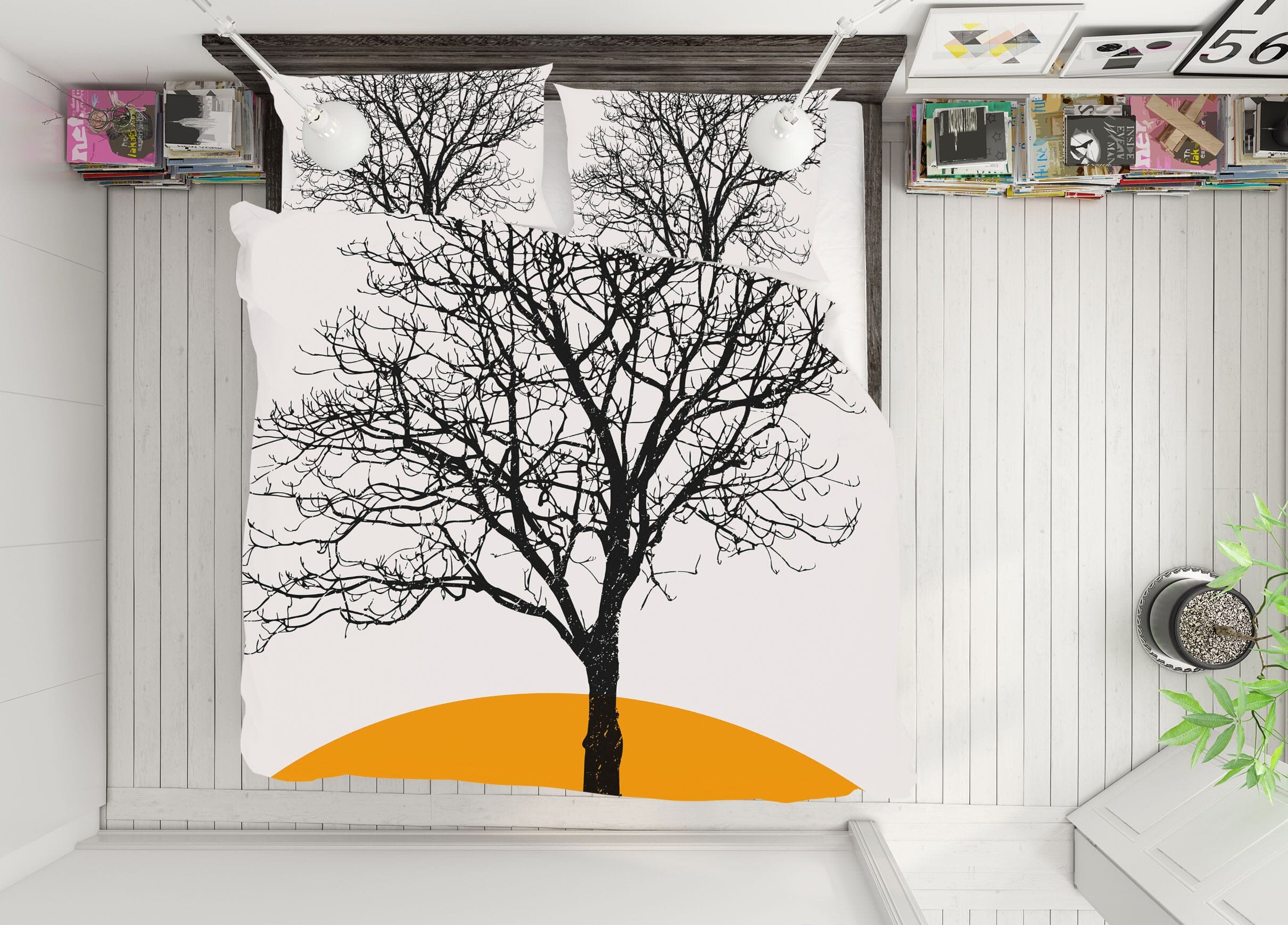 3D Black Tree Moon 220 Boris Draschoff Bedding Bed Pillowcases Quilt Quiet Covers AJ Creativity Home