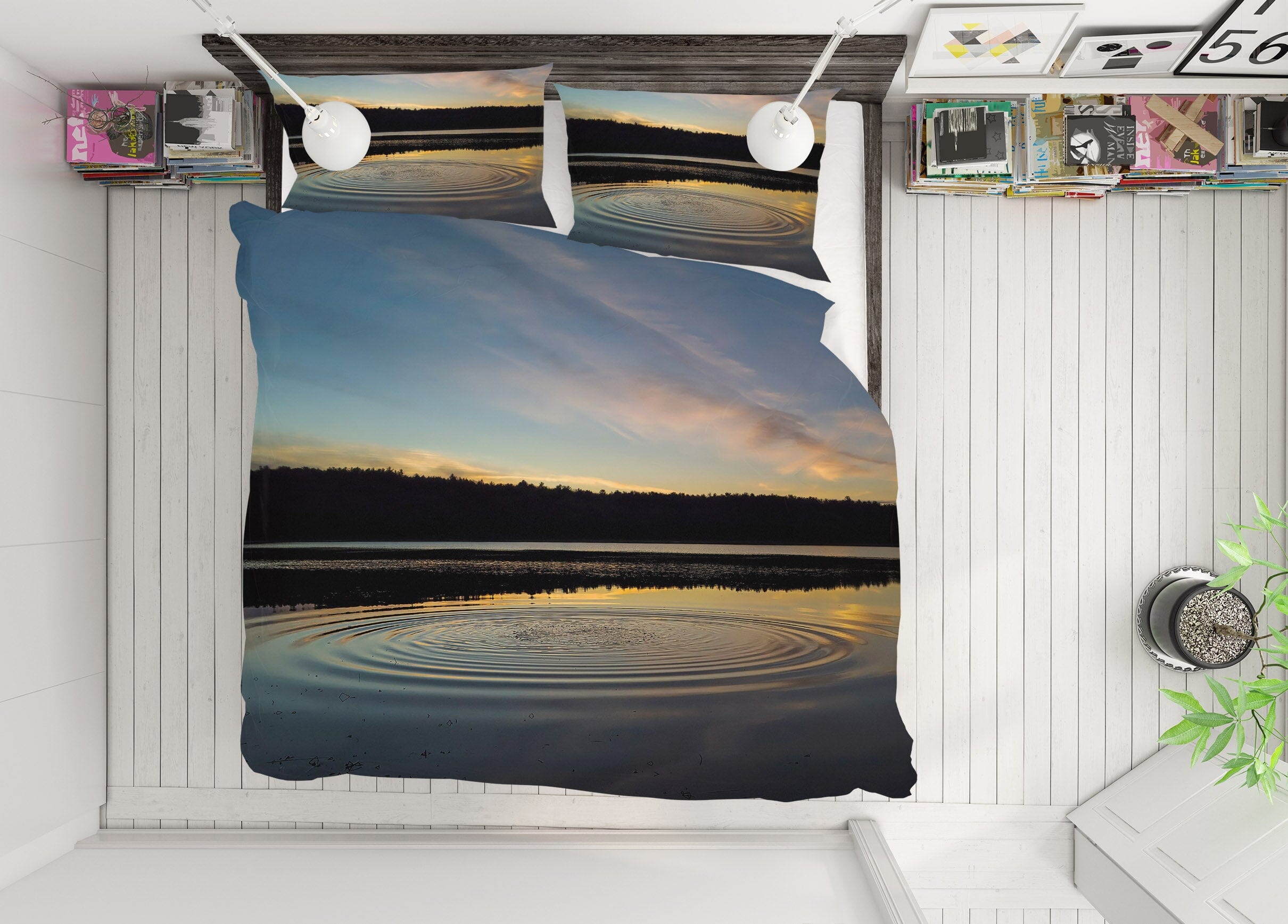 3D Lake Ripples 1019 Jerry LoFaro bedding Bed Pillowcases Quilt Quiet Covers AJ Creativity Home