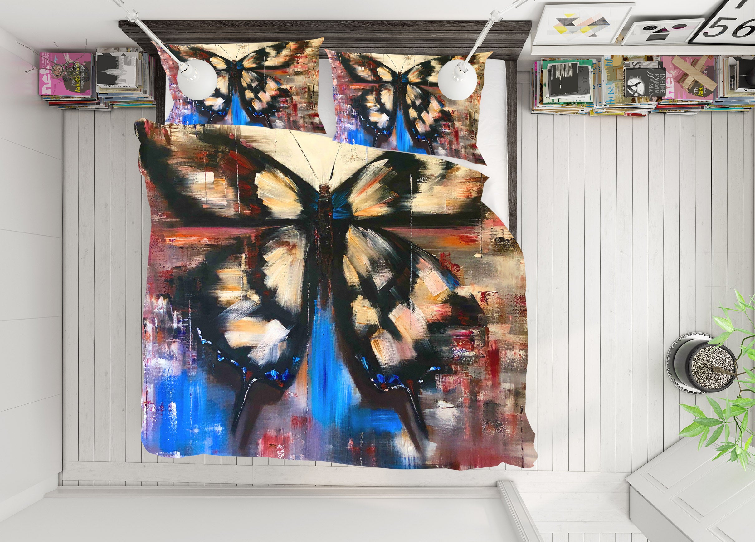 3D Vintage Painted Butterfly 591 Skromova Marina Bedding Bed Pillowcases Quilt