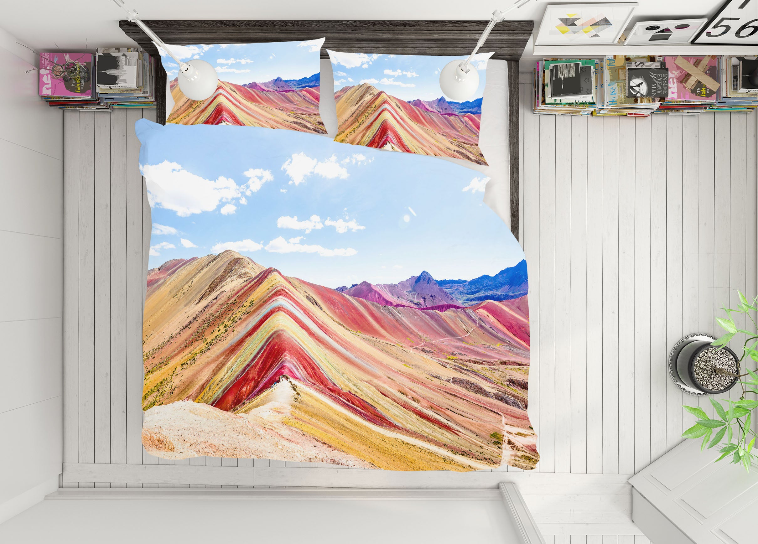 3D Mountains 61113 Bed Pillowcases Quilt
