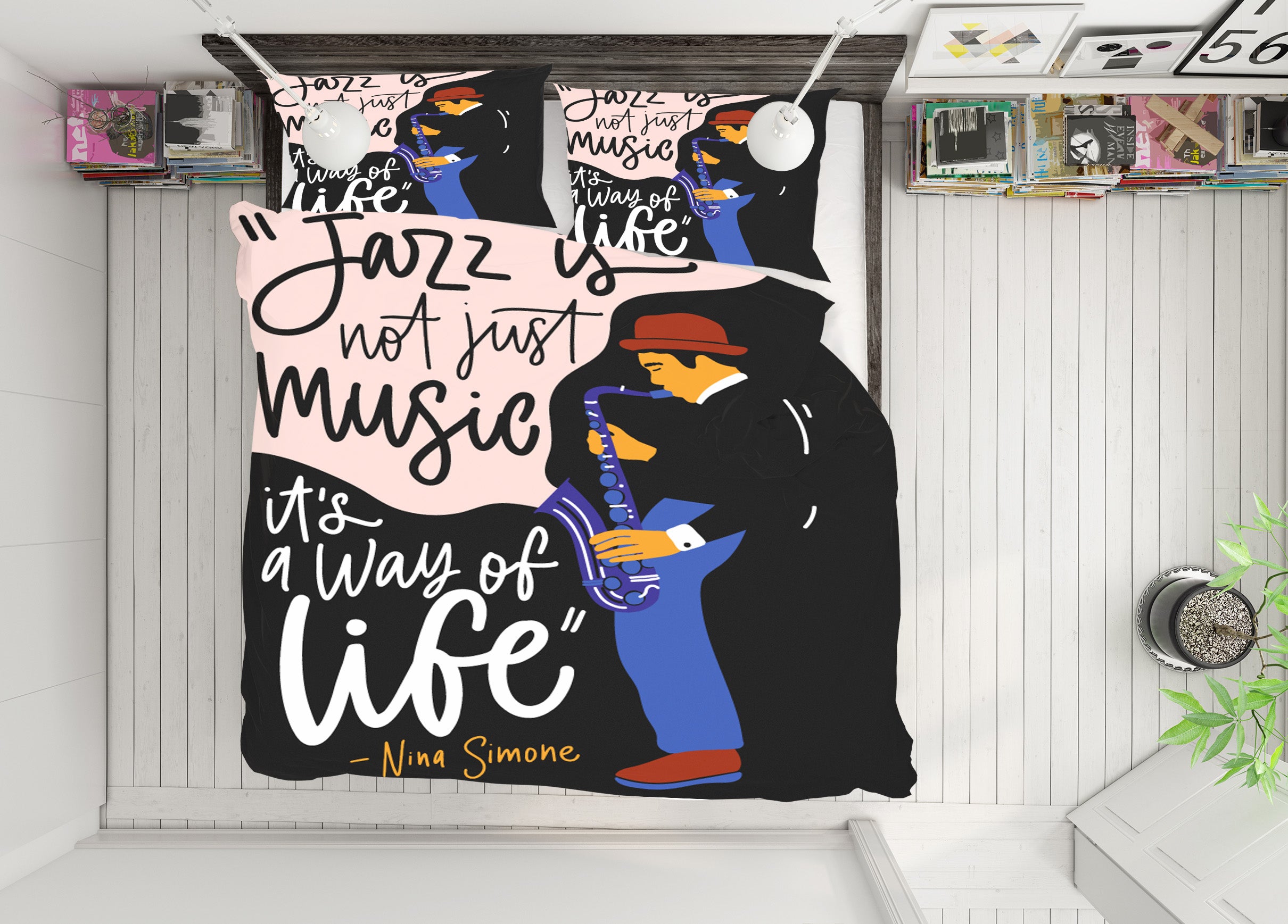3D Saxophone 14225 Bed Pillowcases Quilt