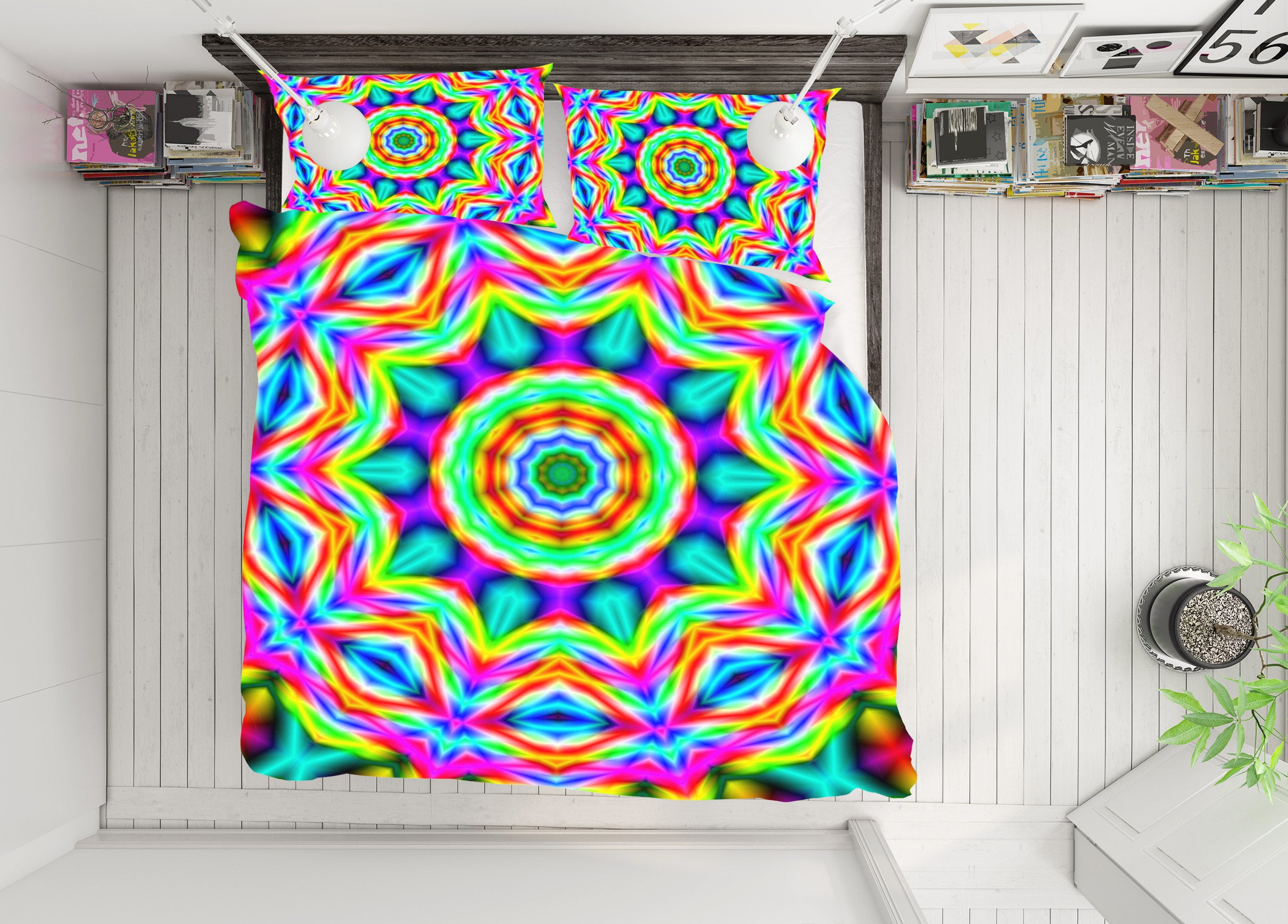 3D Pattern 14043 Bed Pillowcases Quilt