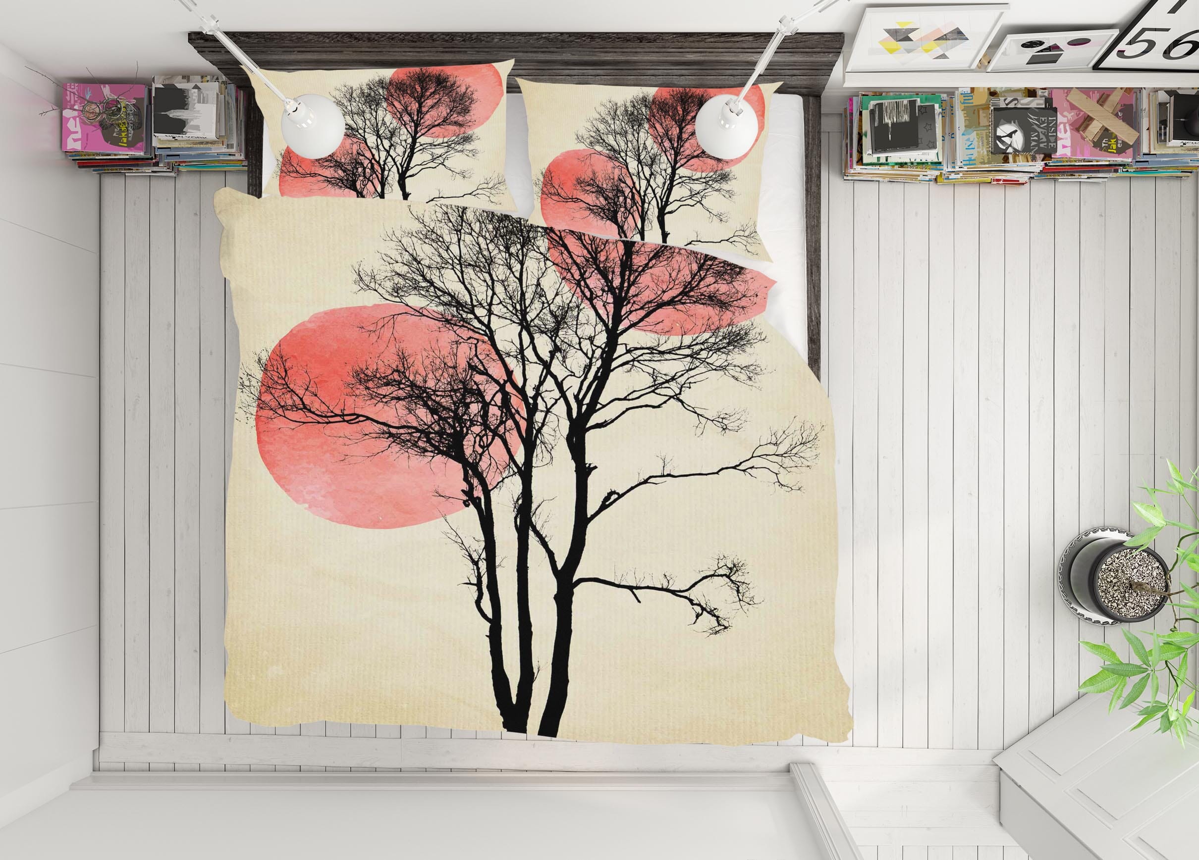 3D Moon Hiding 2011 Boris Draschoff Bedding Bed Pillowcases Quilt Quiet Covers AJ Creativity Home