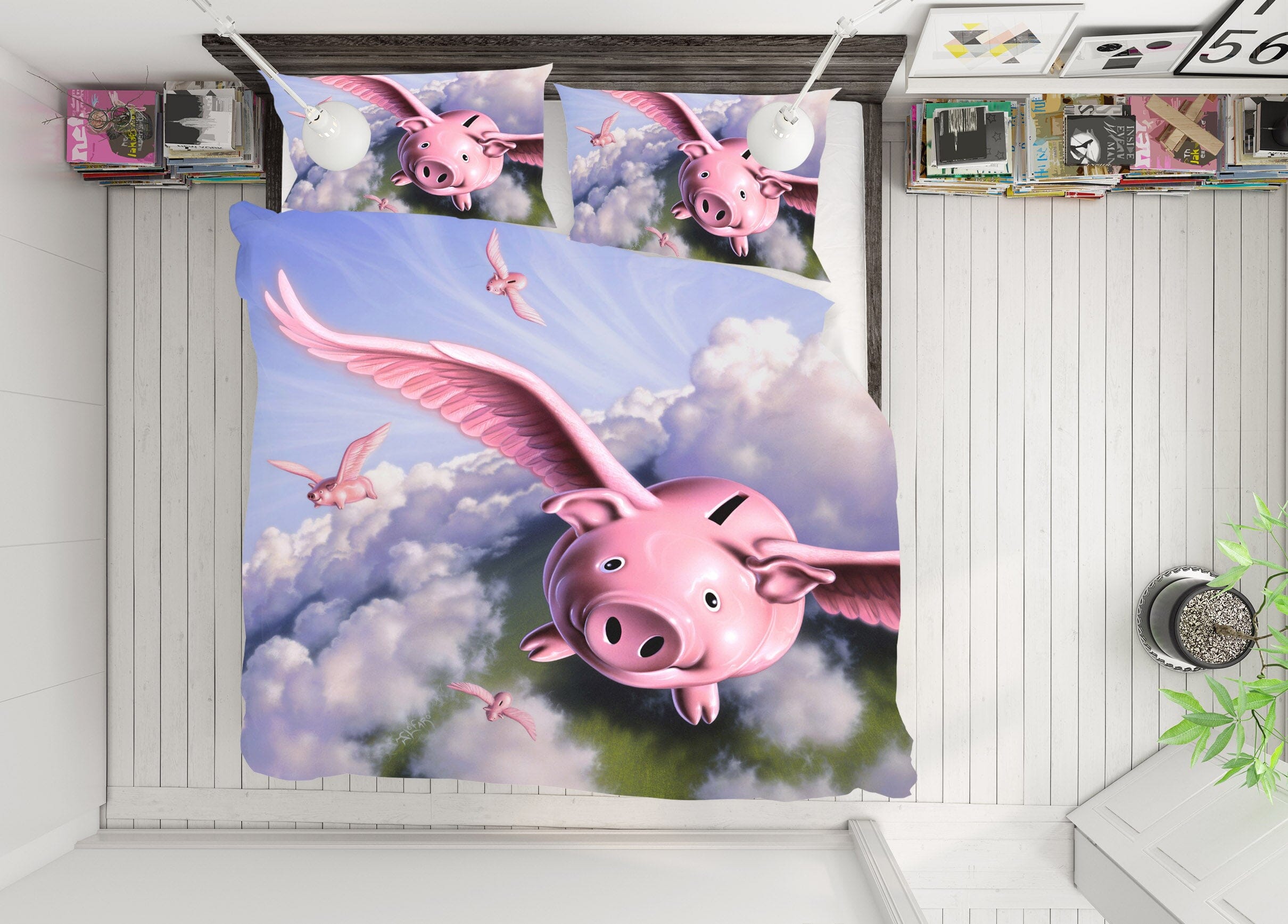 3D Piggies 2107 Jerry LoFaro bedding Bed Pillowcases Quilt Quiet Covers AJ Creativity Home