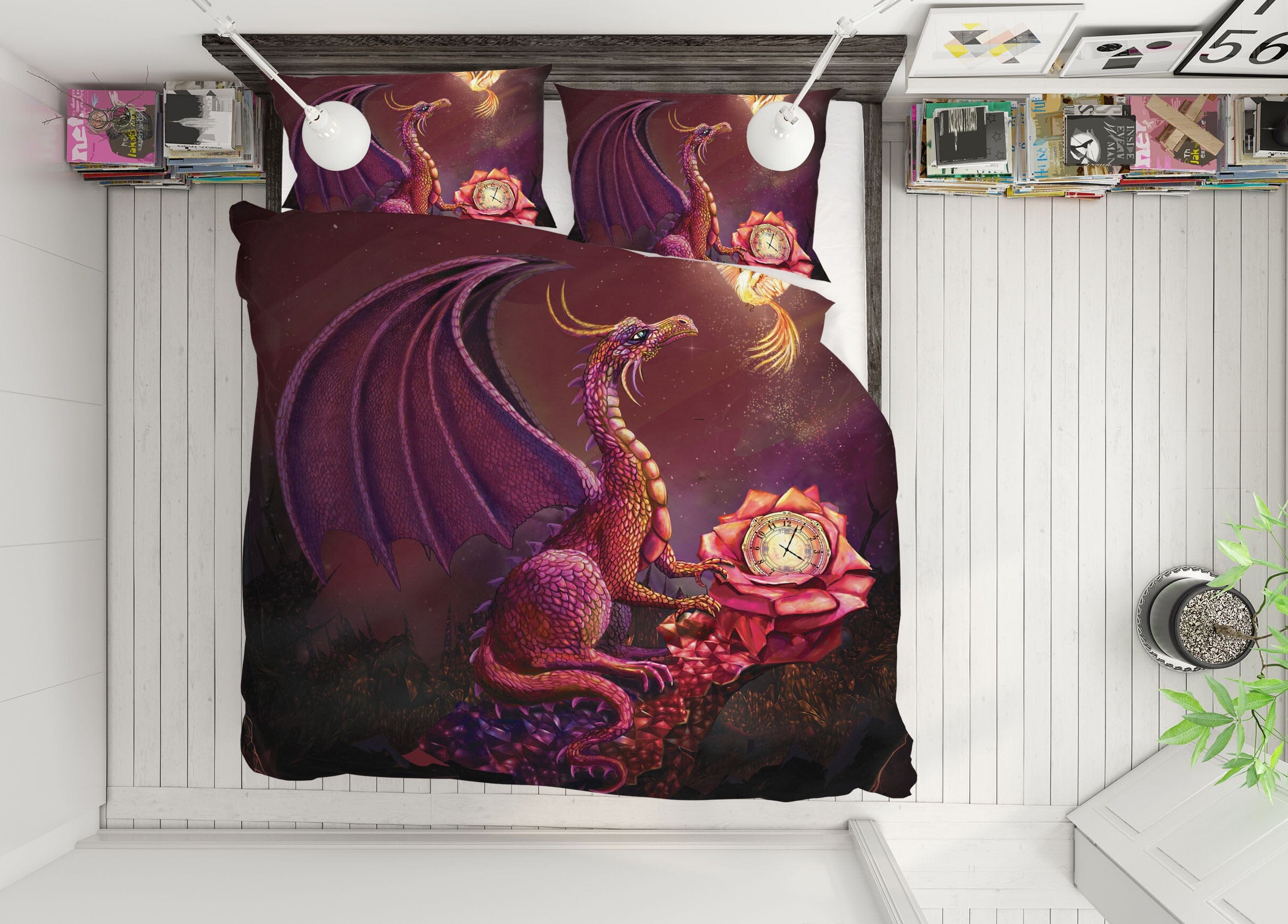 3D Phoenix Dragon 127 Rose Catherine Khan Bedding Bed Pillowcases Quilt Quiet Covers AJ Creativity Home