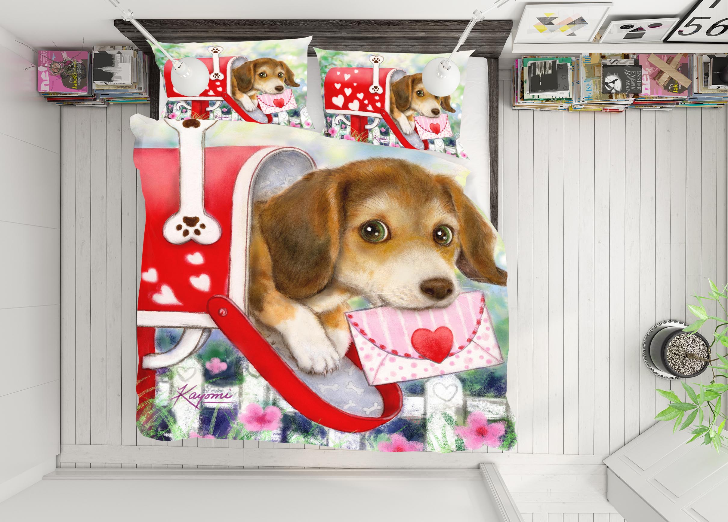 3D Dog Letter 5953 Kayomi Harai Bedding Bed Pillowcases Quilt Cover Duvet Cover