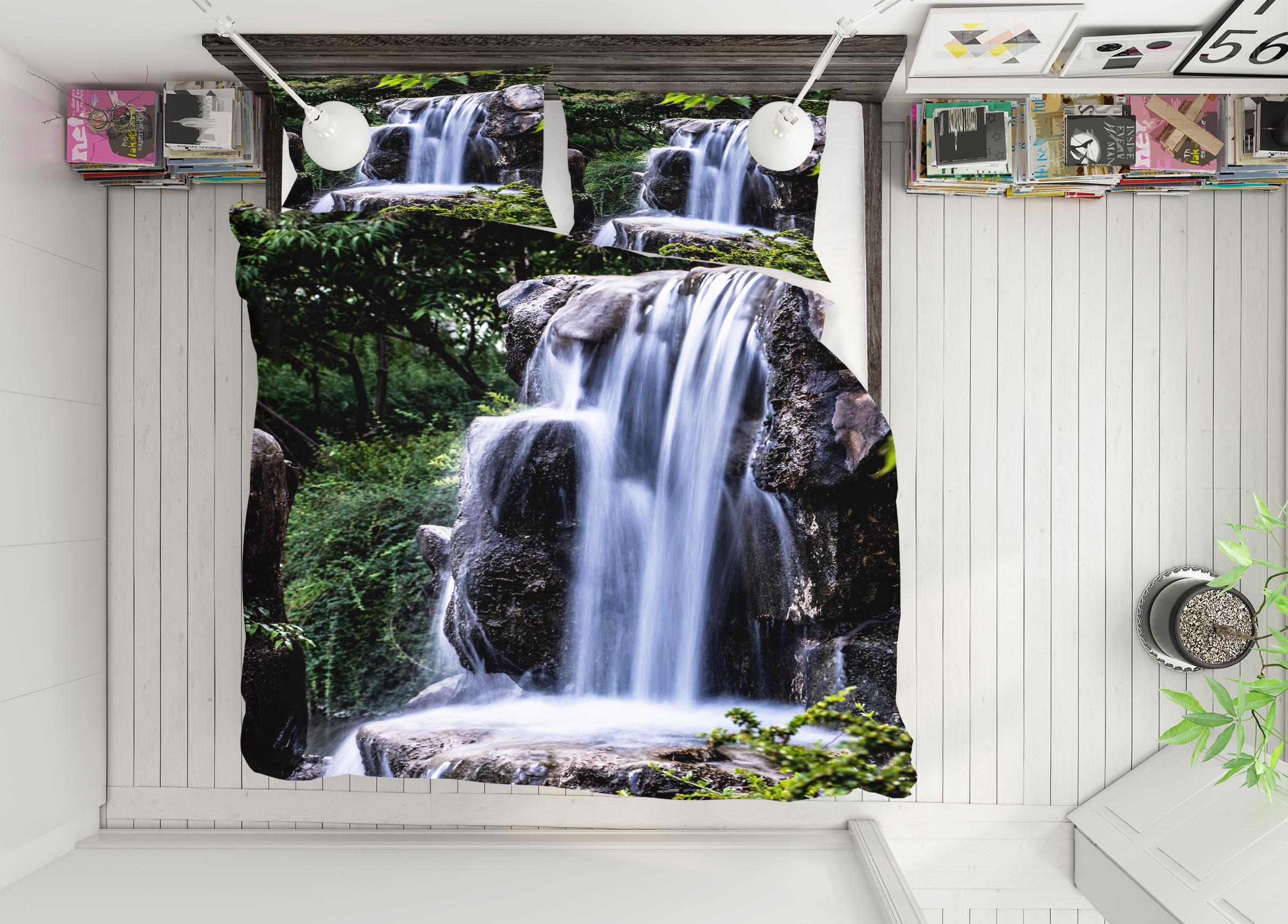 3D Waterfall 16164 Bed Pillowcases Quilt