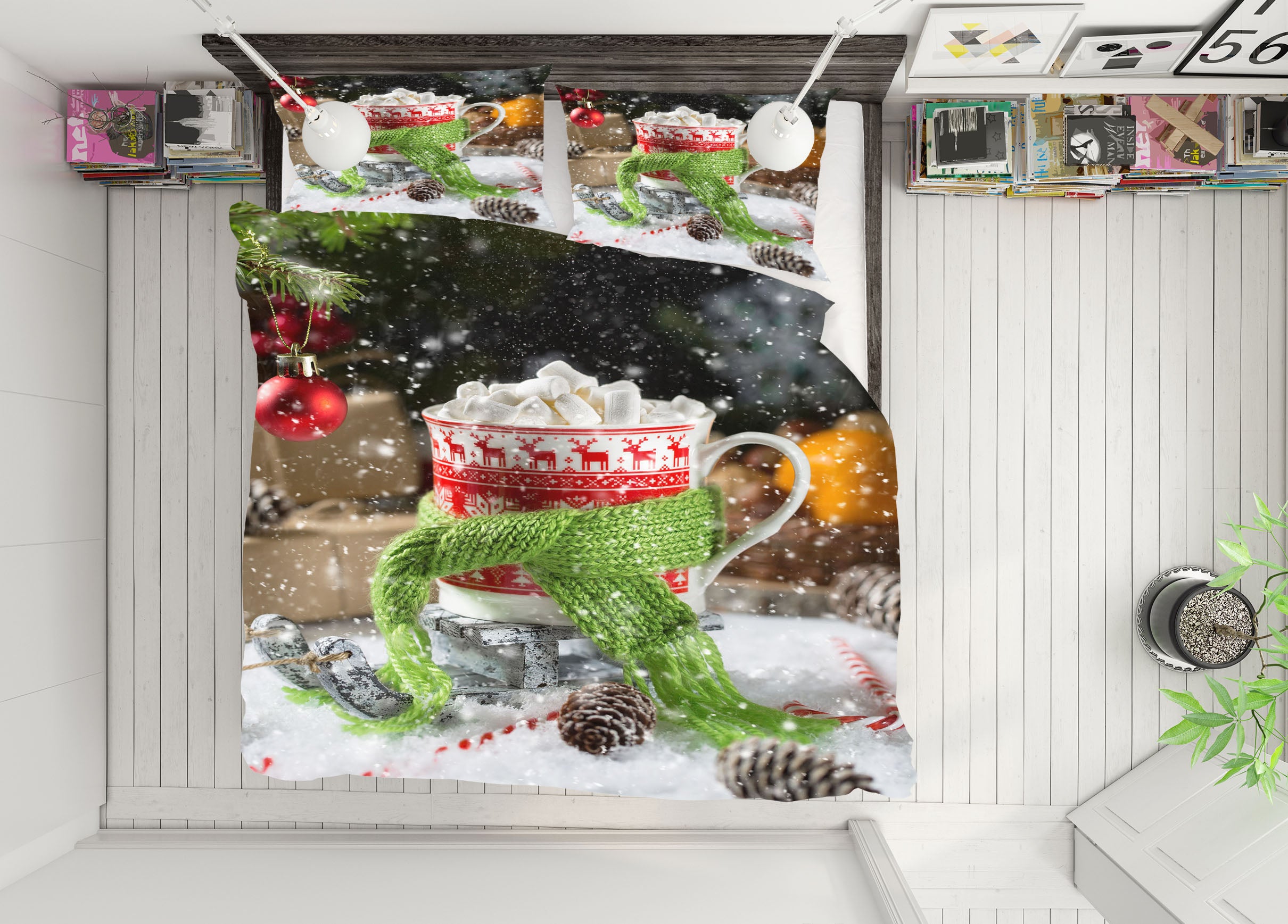 3D Cup Scarf 51139 Christmas Quilt Duvet Cover Xmas Bed Pillowcases