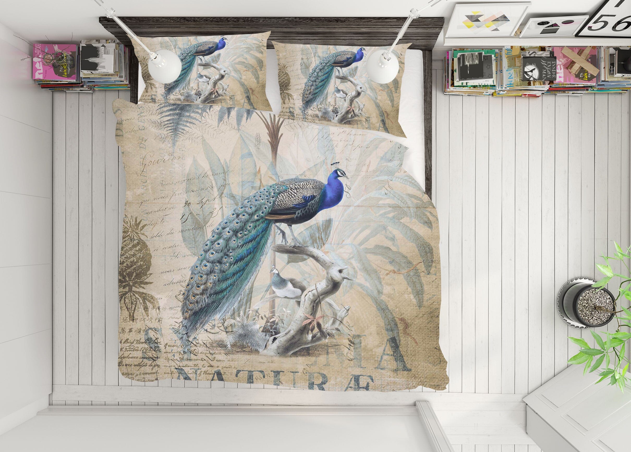 3D Forest Peacock 107 Andrea haase Bedding Bed Pillowcases Quilt Quiet Covers AJ Creativity Home