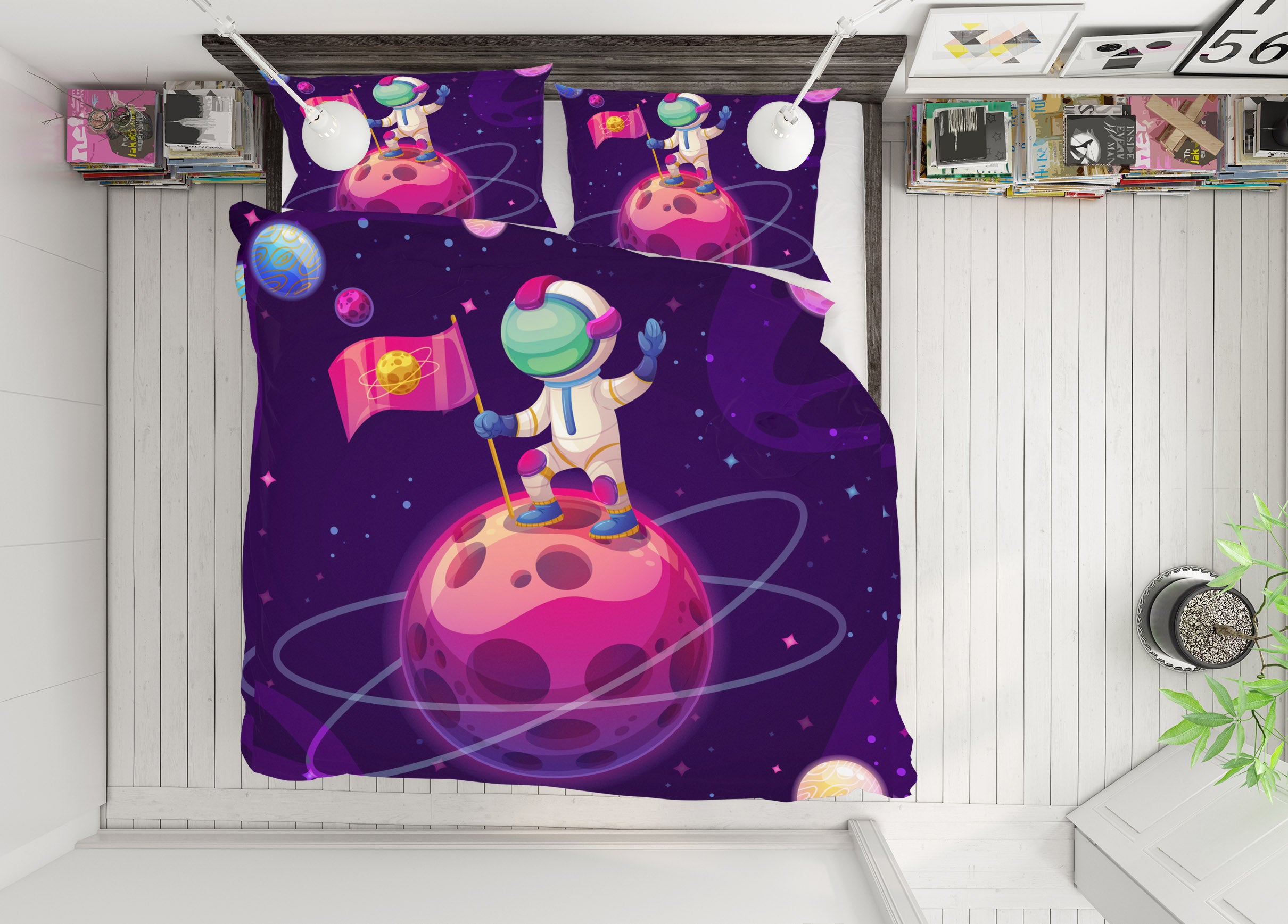 3D Planet Astronaut 63191 Bed Pillowcases Quilt
