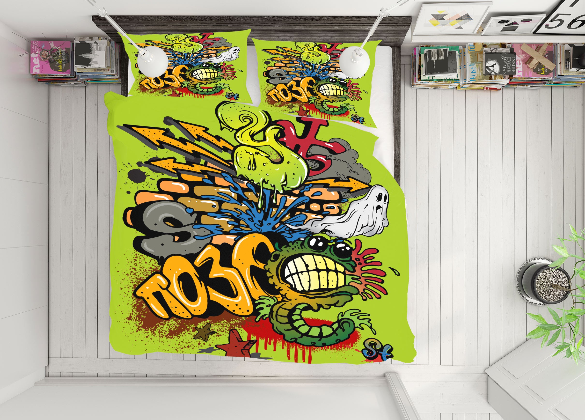 3D Color Graffiti 59089 Bed Pillowcases Quilt