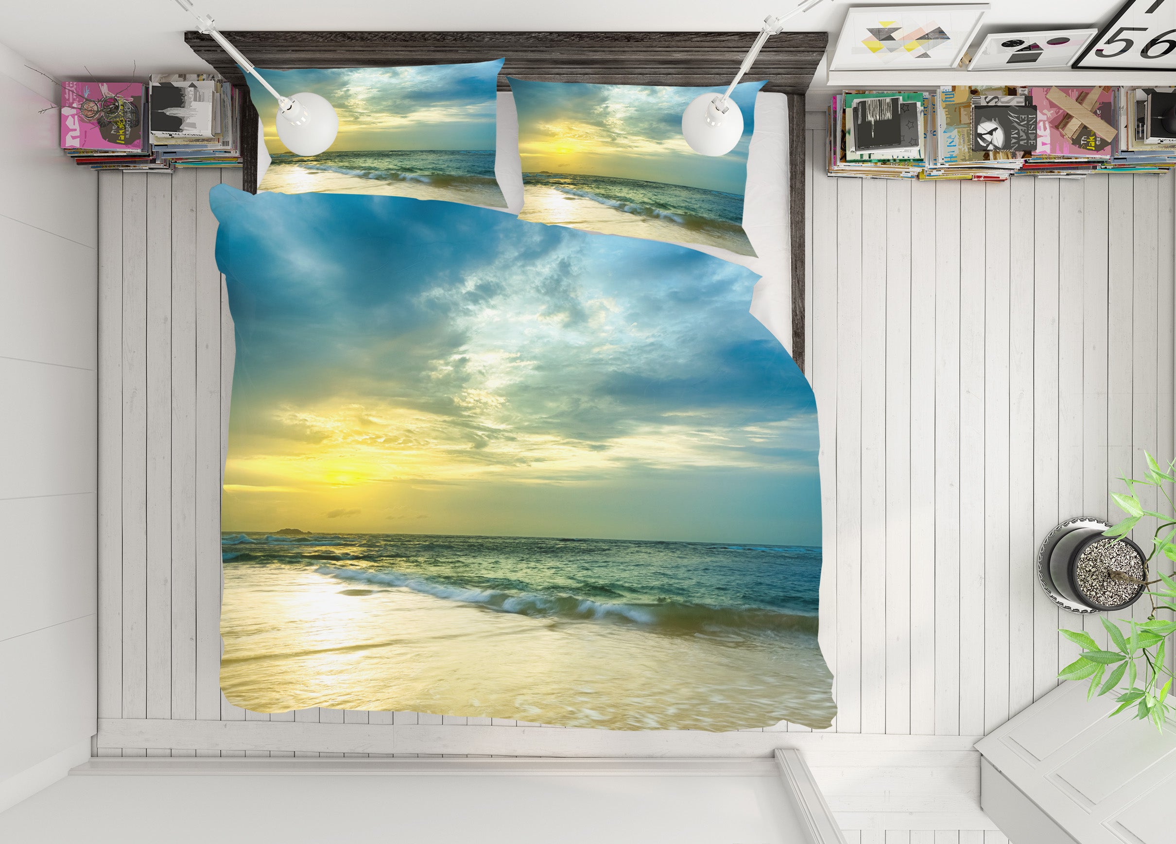 3D Clouds Sea 16058 Bed Pillowcases Quilt