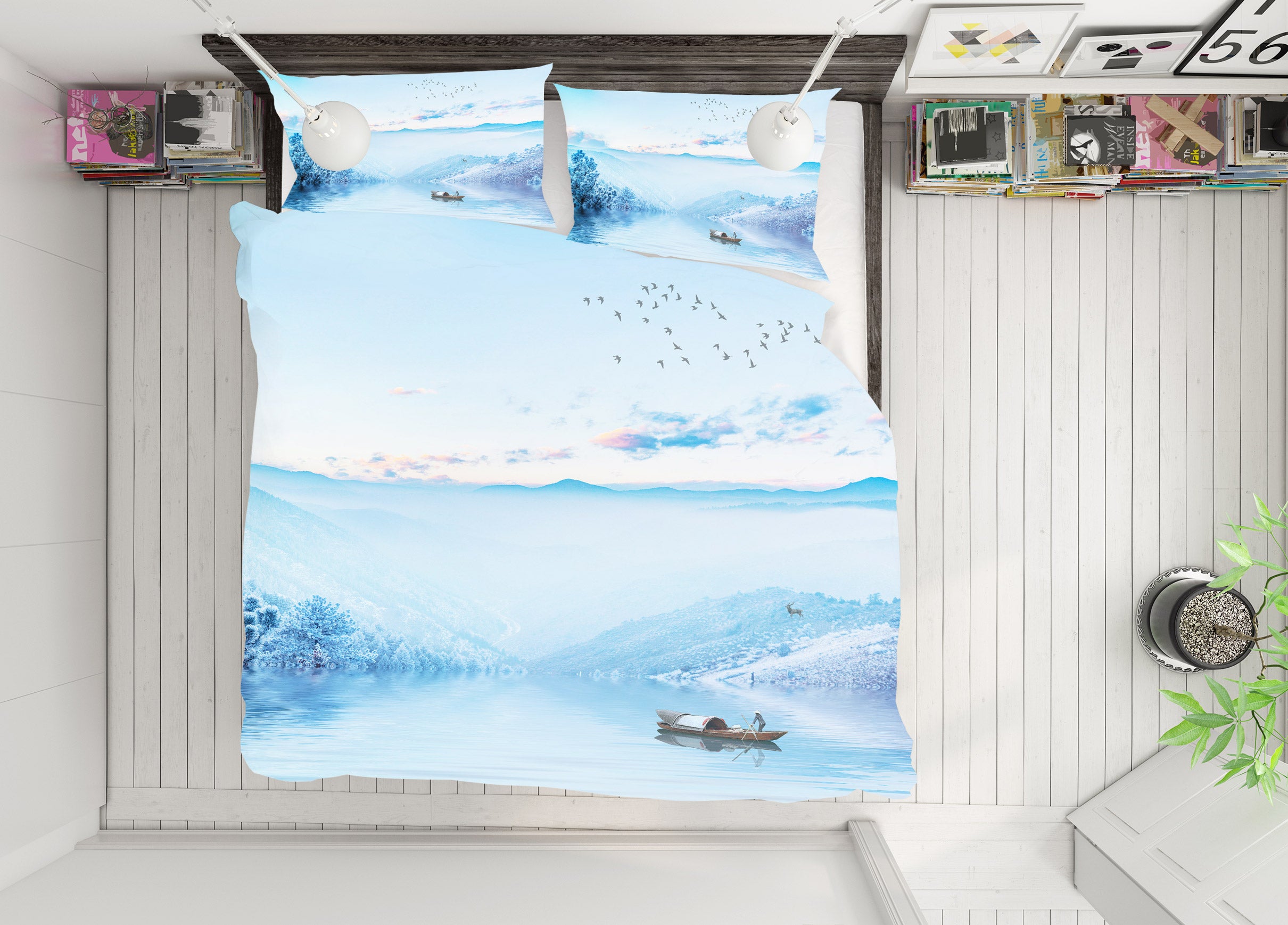 3D Lake Surface 13039 Bed Pillowcases Quilt
