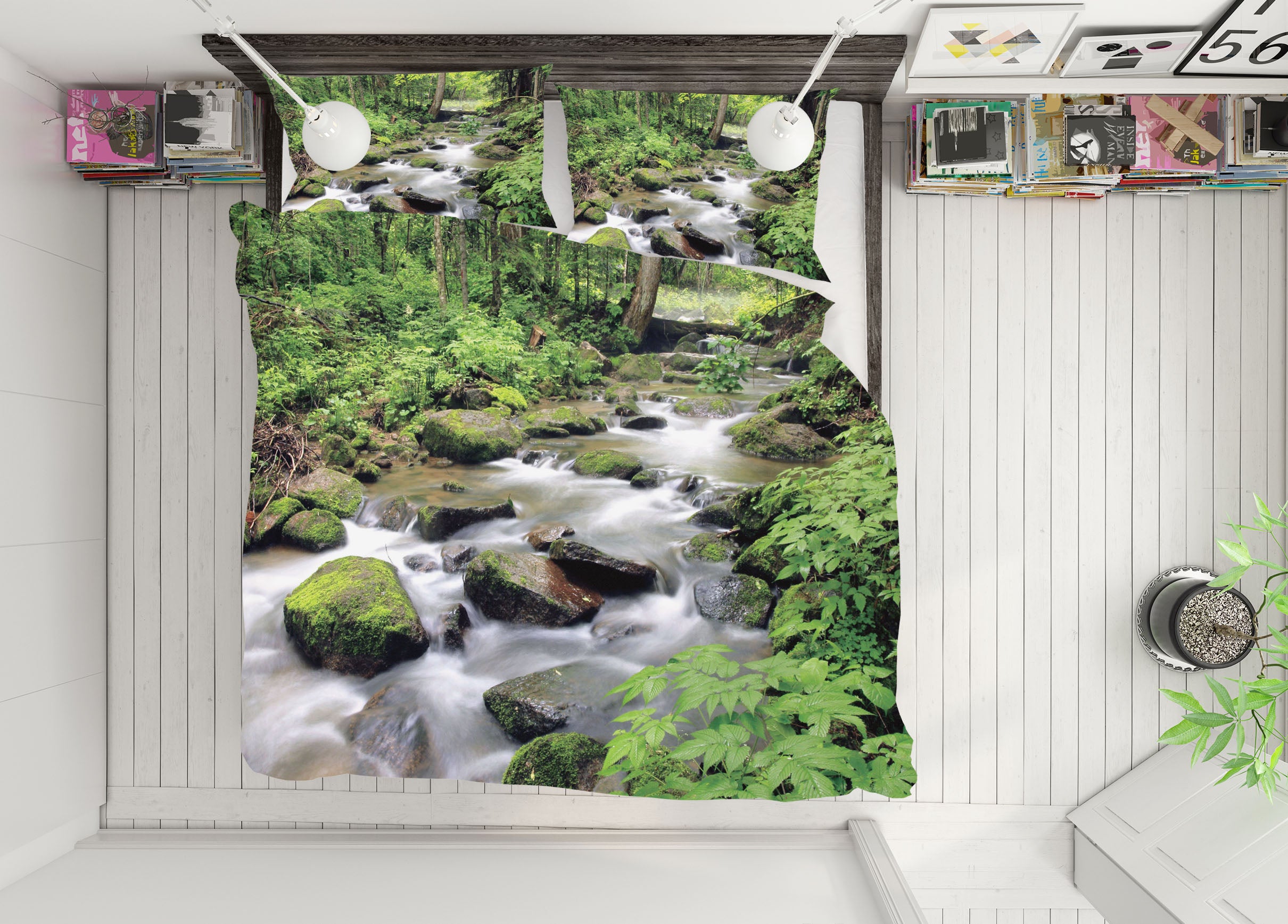 3D Bushy Creek 15198 Bed Pillowcases Quilt