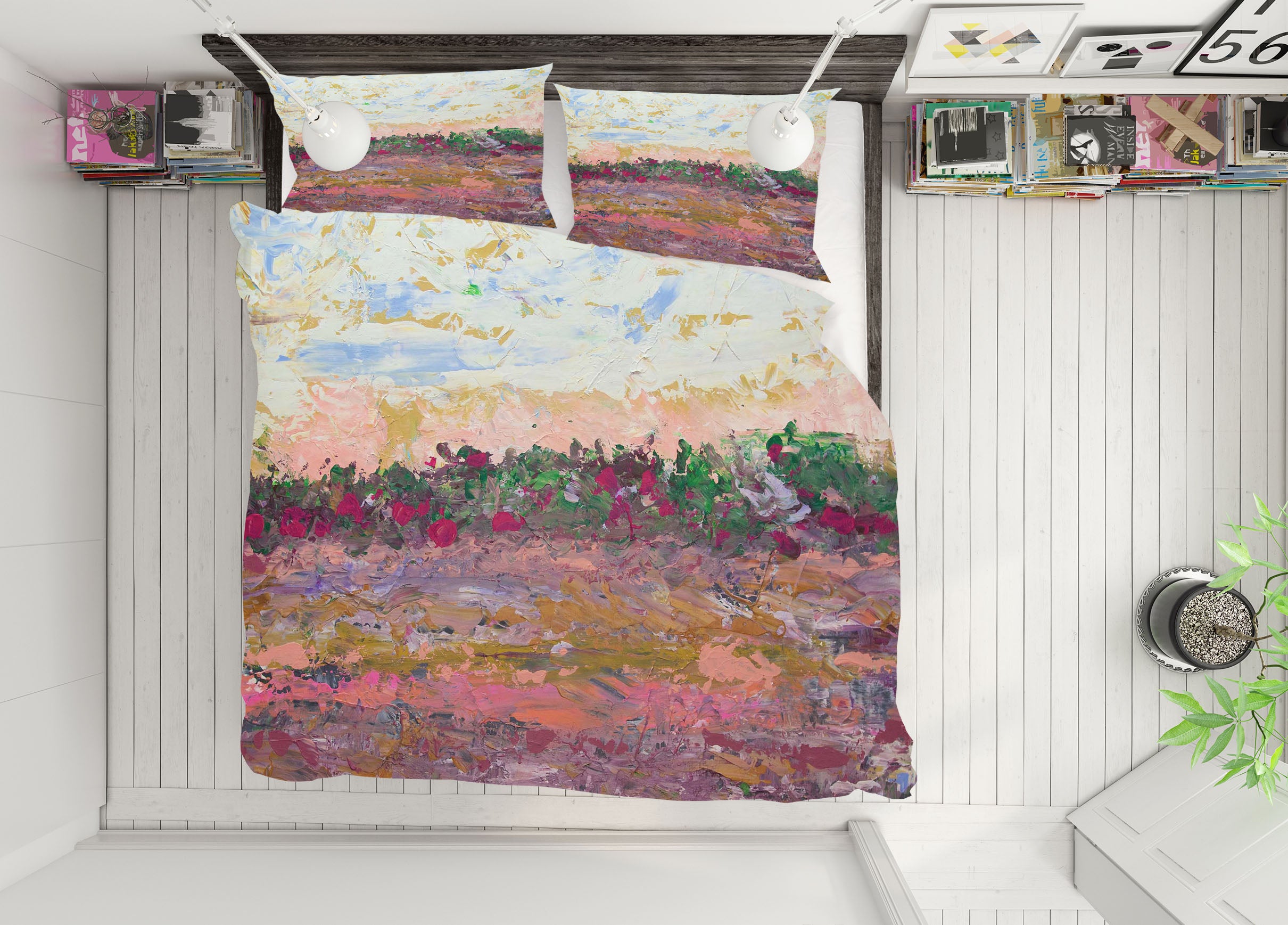 3D Red Land Painting 1151 Allan P. Friedlander Bedding Bed Pillowcases Quilt