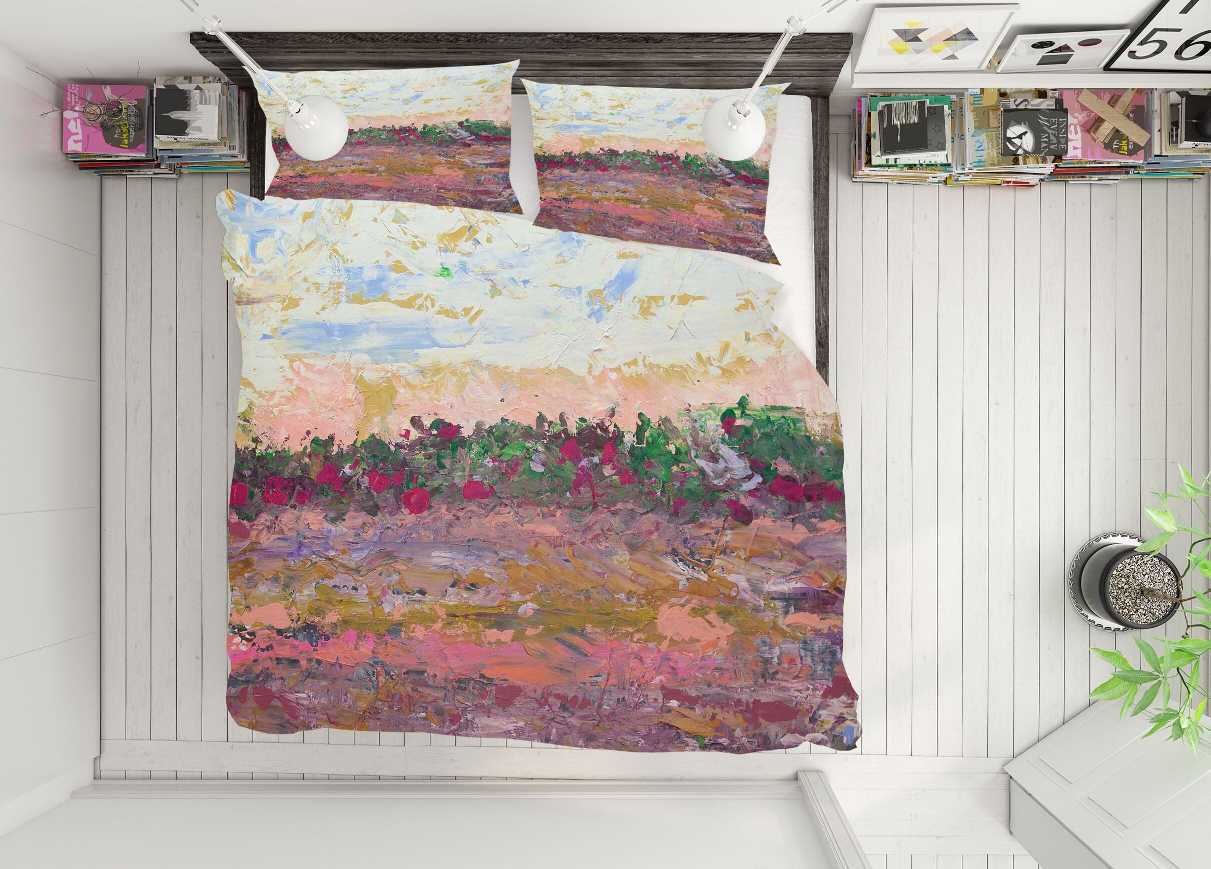 3D Red Land Painting 1151 Allan P. Friedlander Bedding Bed Pillowcases Quilt Quiet Covers AJ Creativity Home