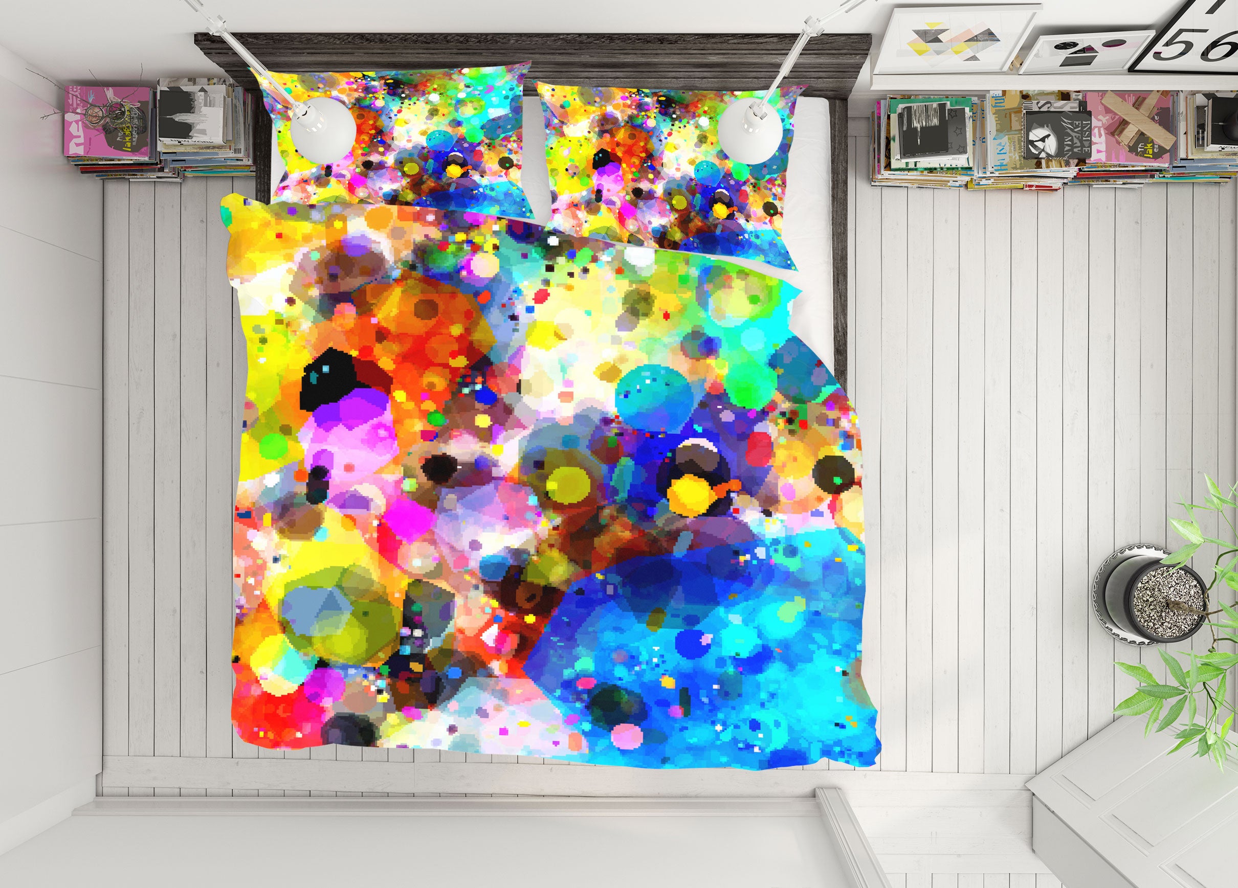 3D Watercolor Circle 14037 Bed Pillowcases Quilt