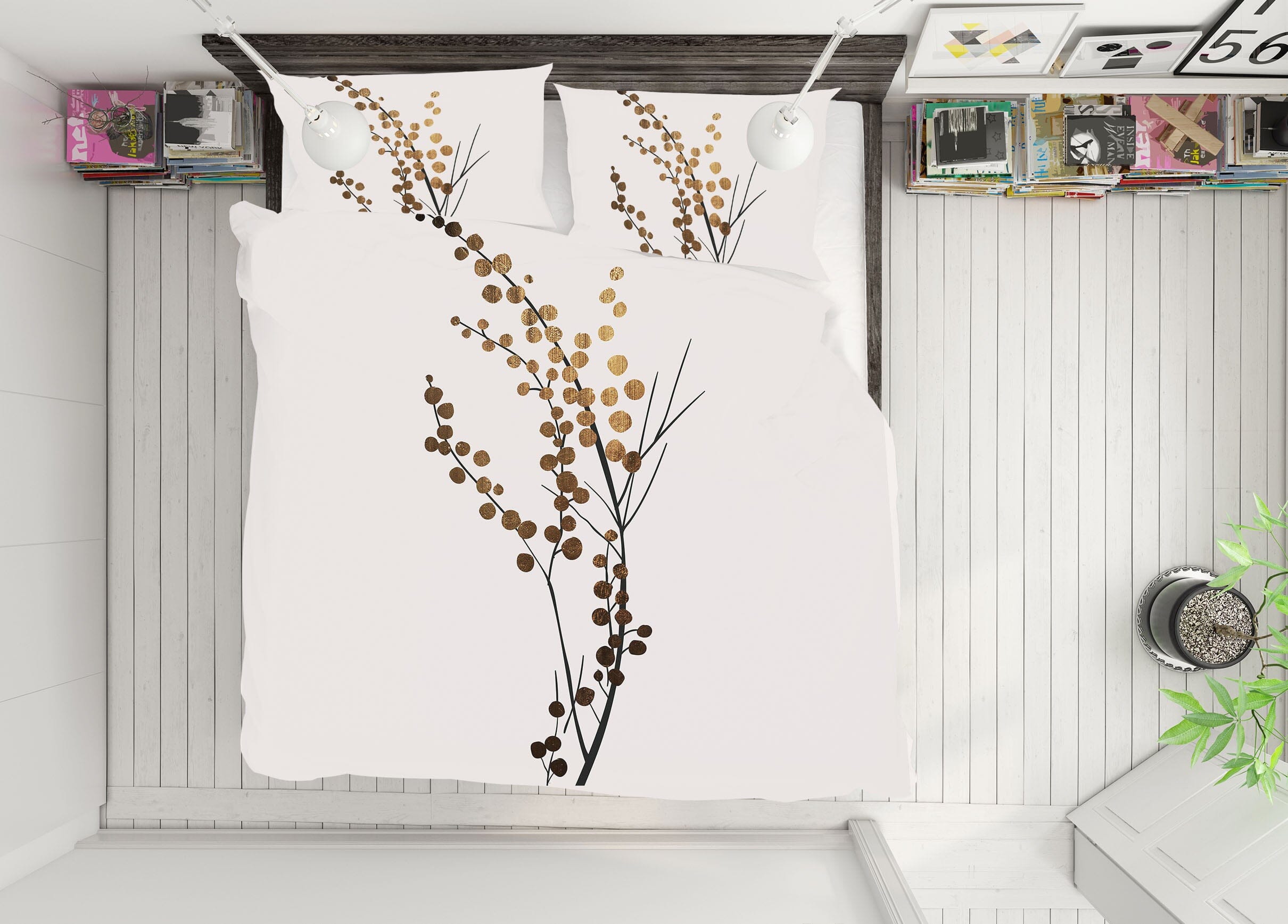 3D Golden Brench 149 Boris Draschoff Bedding Bed Pillowcases Quilt Quiet Covers AJ Creativity Home