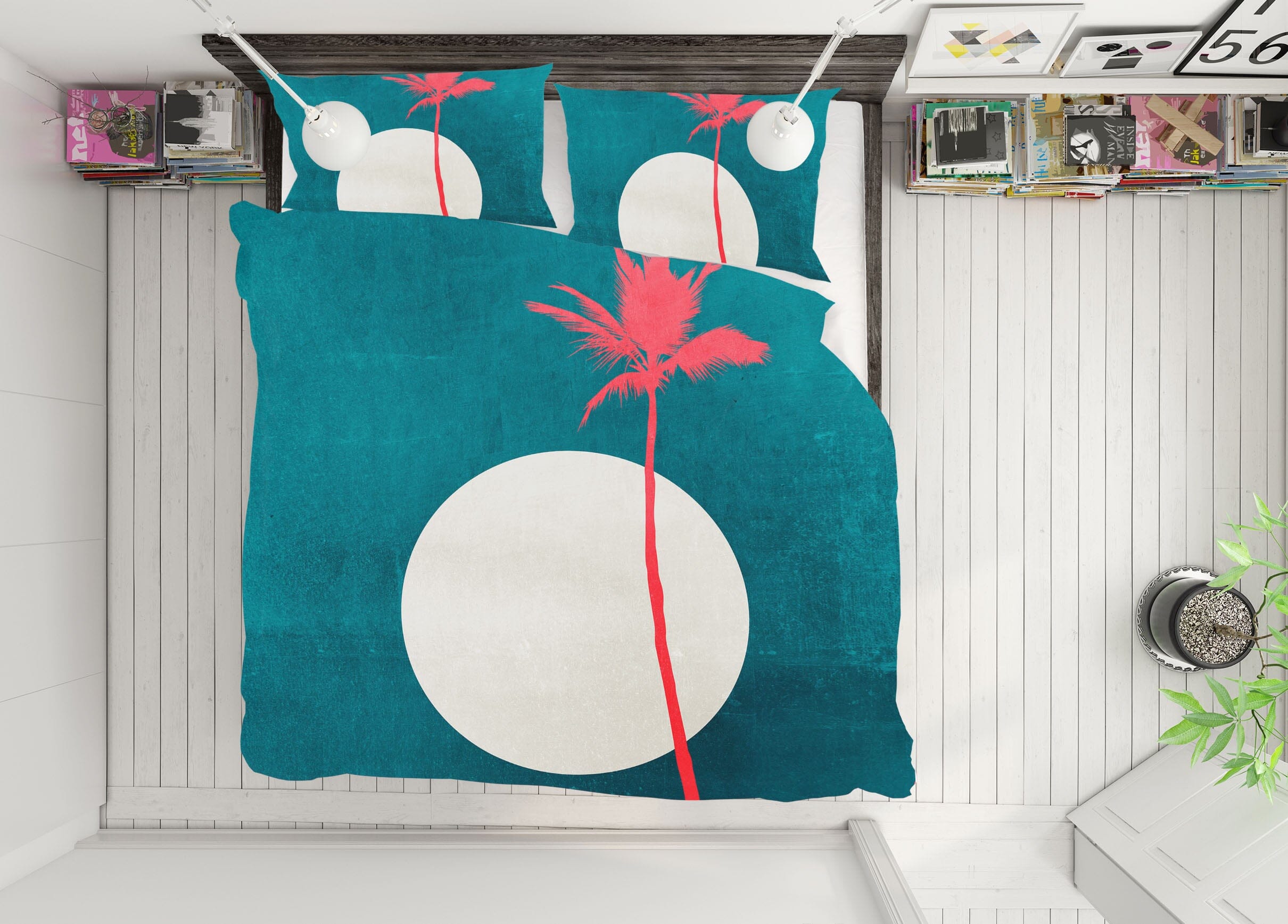 3D Pink Coconut Tree 121 Boris Draschoff Bedding Bed Pillowcases Quilt Quiet Covers AJ Creativity Home