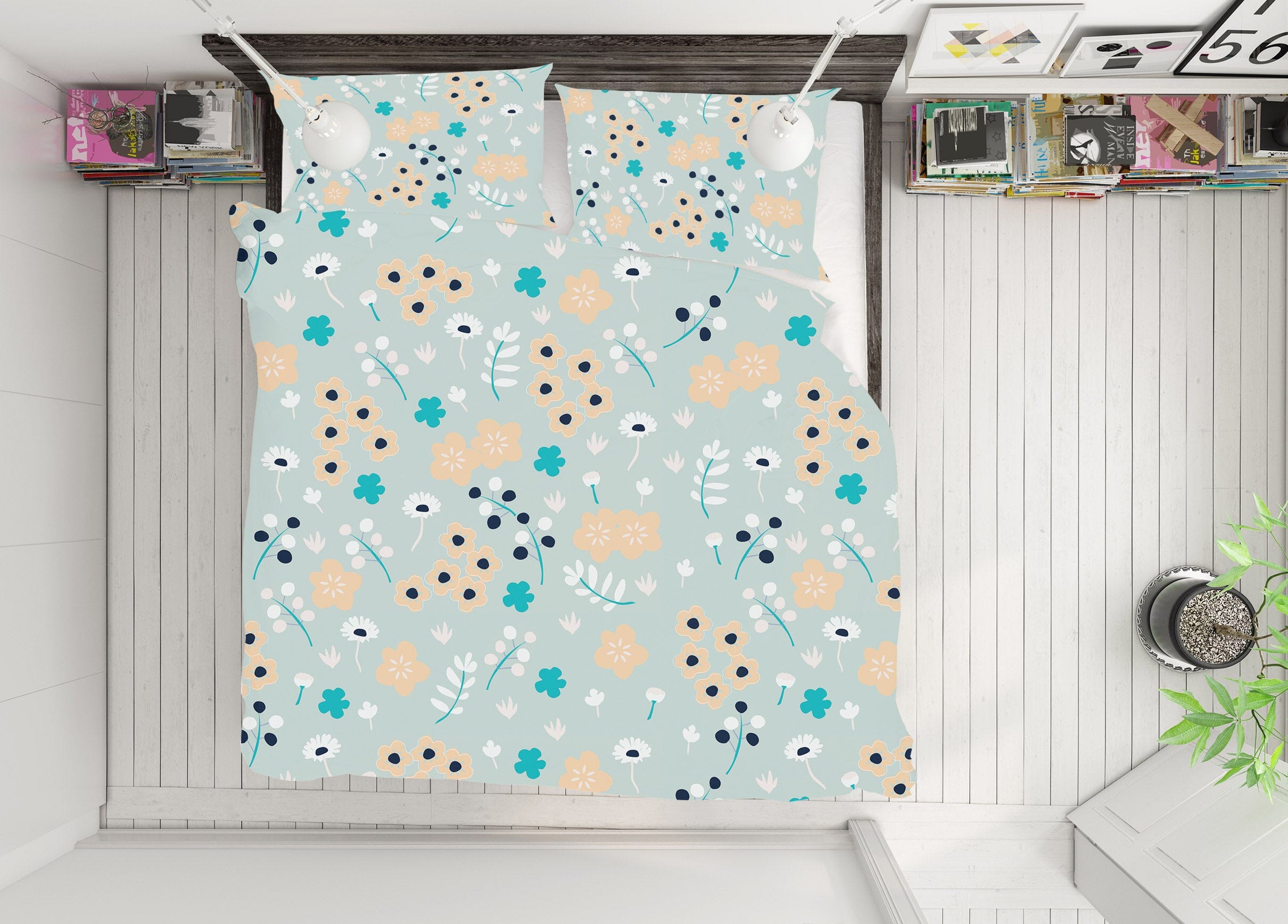 3D Colored Flowers 2108 Jillian Helvey Bedding Bed Pillowcases Quilt Quiet Covers AJ Creativity Home