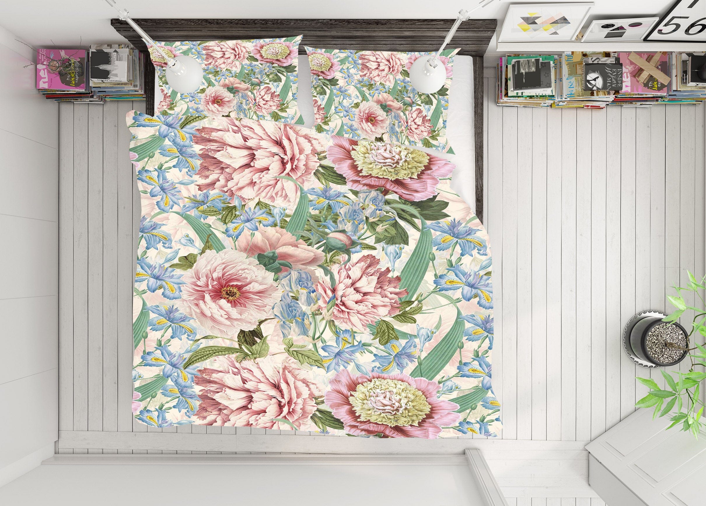 3D Blue Flower Bloom 181 Uta Naumann Bedding Bed Pillowcases Quilt Quiet Covers AJ Creativity Home