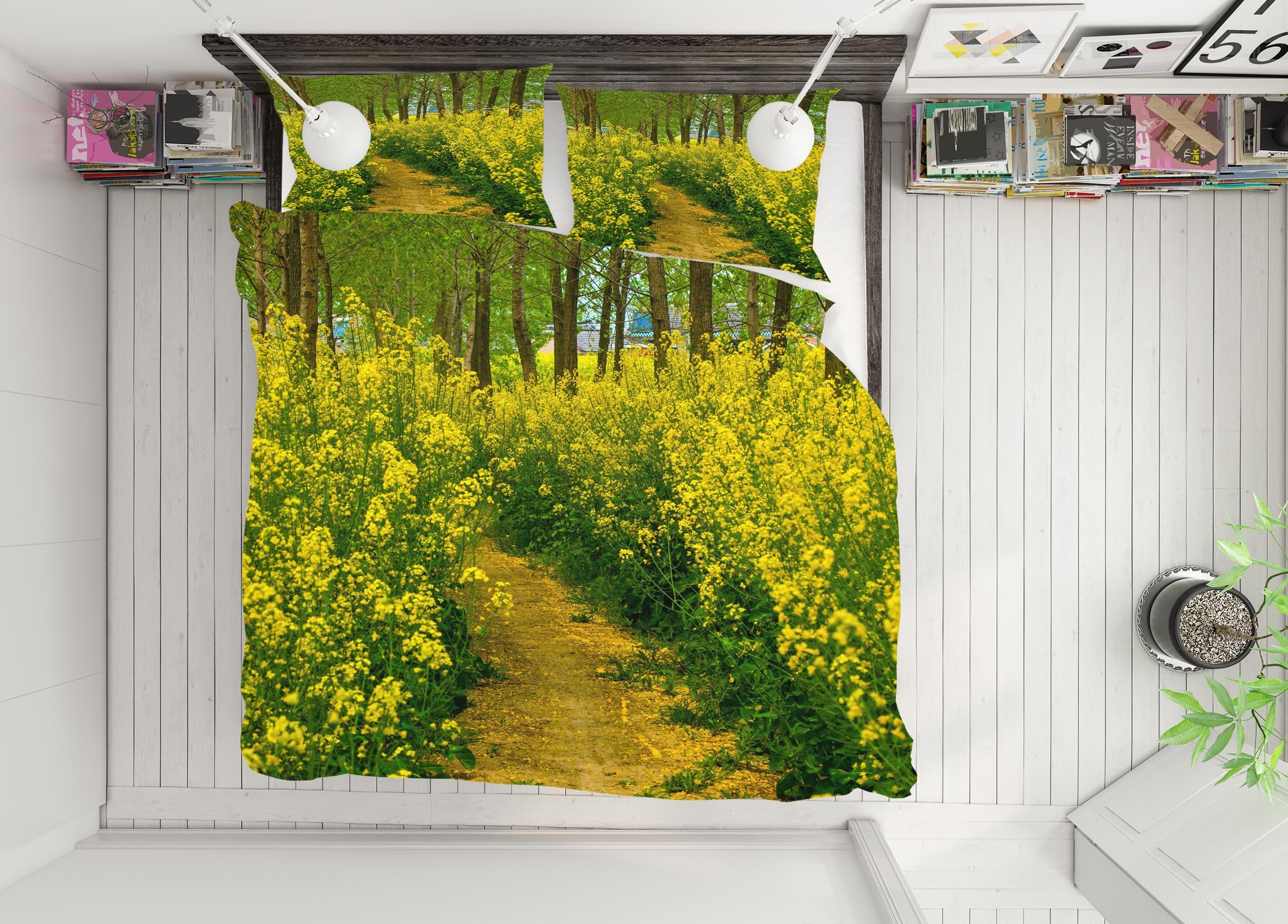 3D Flower Bush Forest 16168 Bed Pillowcases Quilt