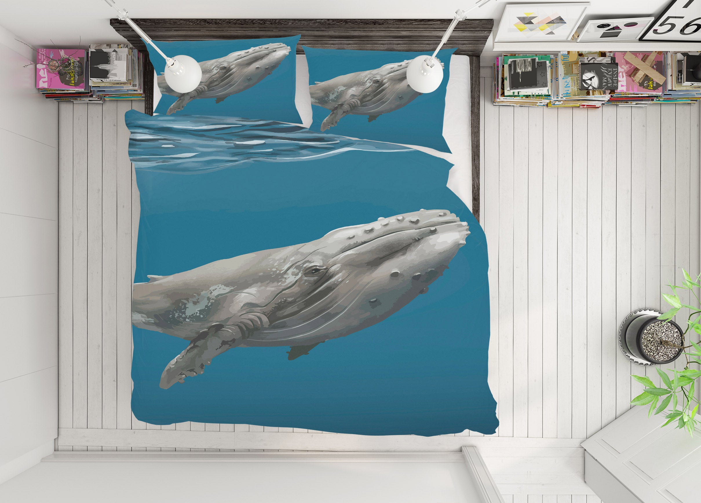 3D Whale 61110 Bed Pillowcases Quilt