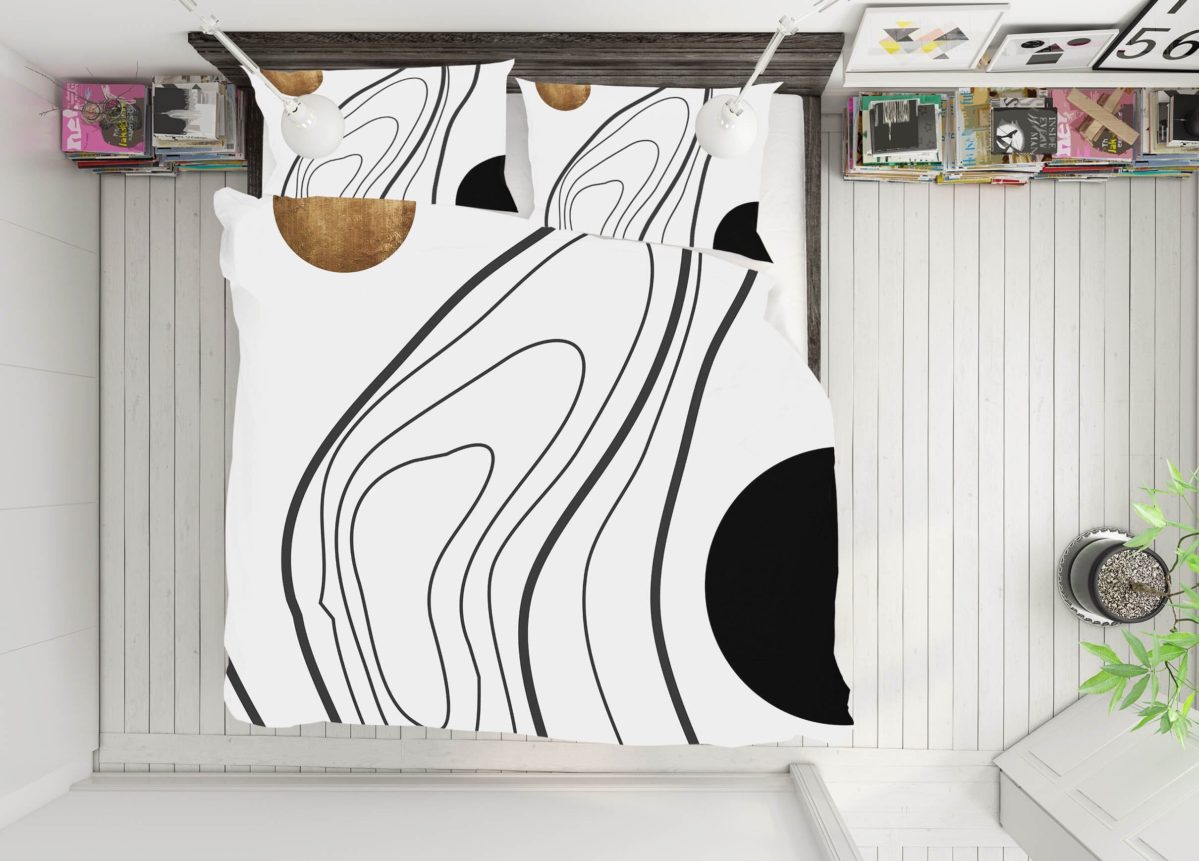 3D Black Line 186 Boris Draschoff Bedding Bed Pillowcases Quilt Quiet Covers AJ Creativity Home