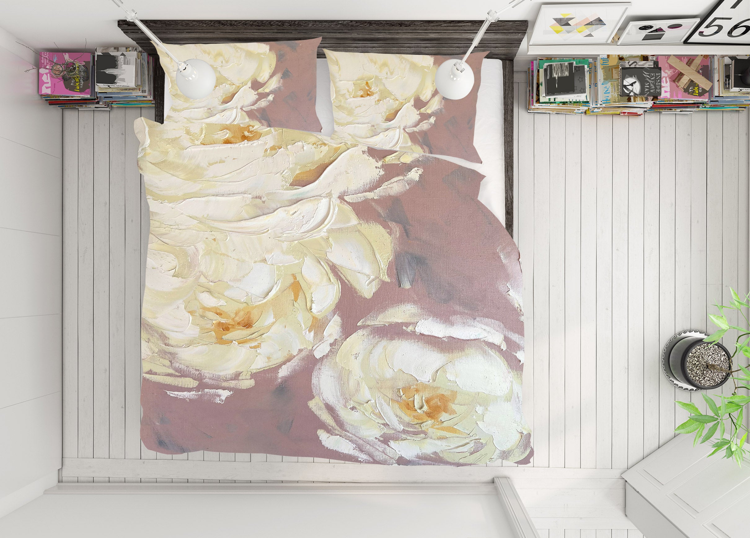 3D White Rose 3811 Skromova Marina Bedding Bed Pillowcases Quilt Cover Duvet Cover