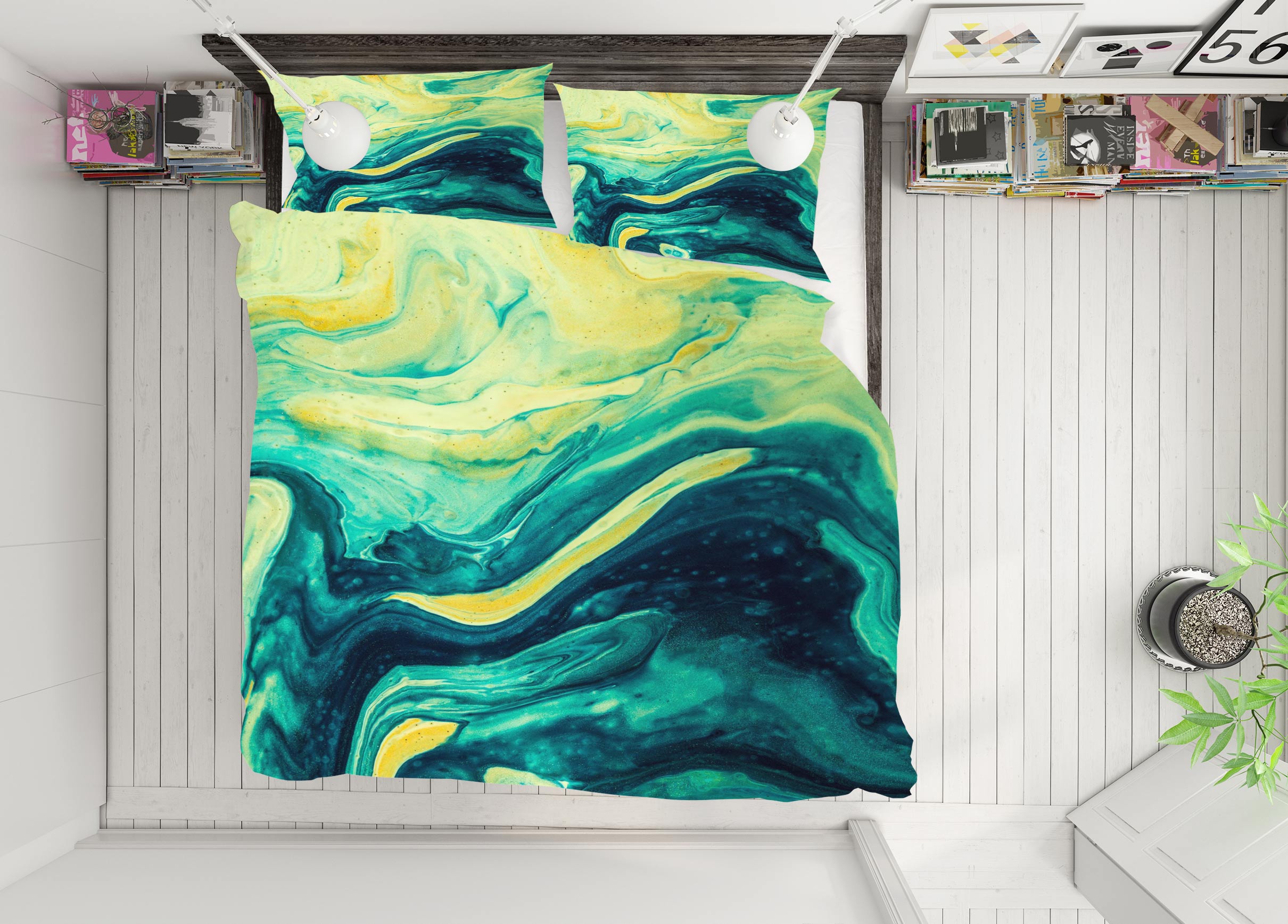 3D Green Texture 60065 Bed Pillowcases Quilt
