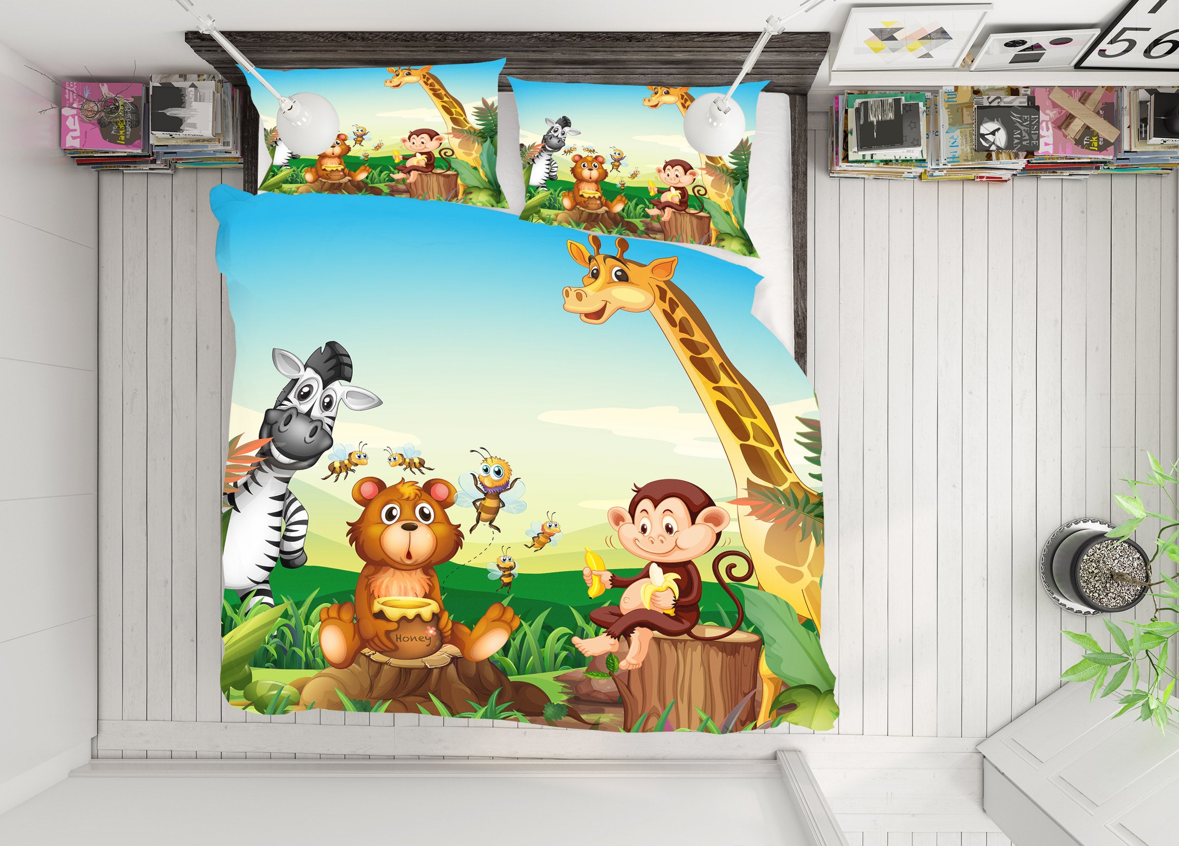 3D Animals 19157 Bed Pillowcases Quilt