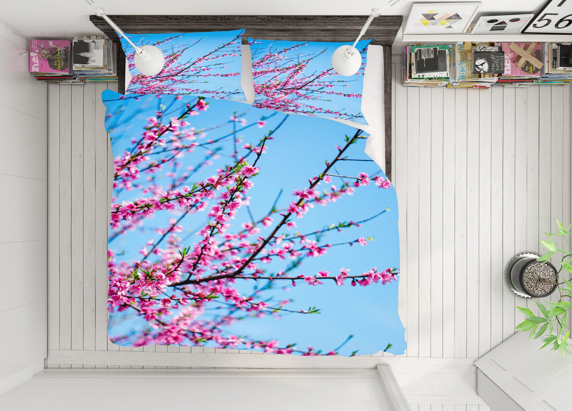 3D Flower Branch 16136 Bed Pillowcases Quilt