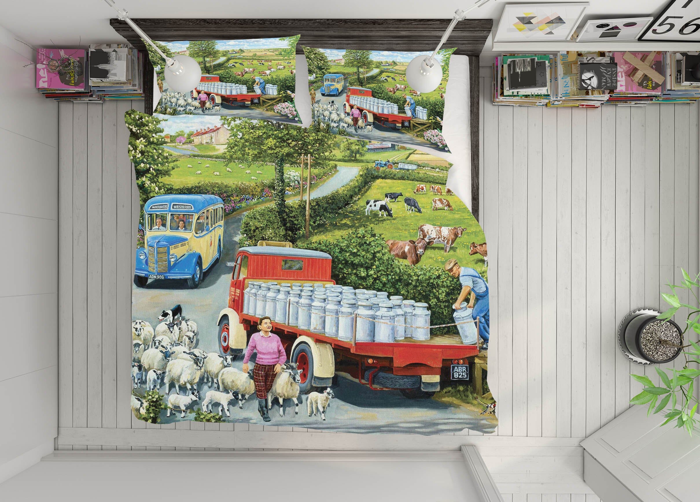 3D The Country Bus 2059 Trevor Mitchell bedding Bed Pillowcases Quilt Quiet Covers AJ Creativity Home