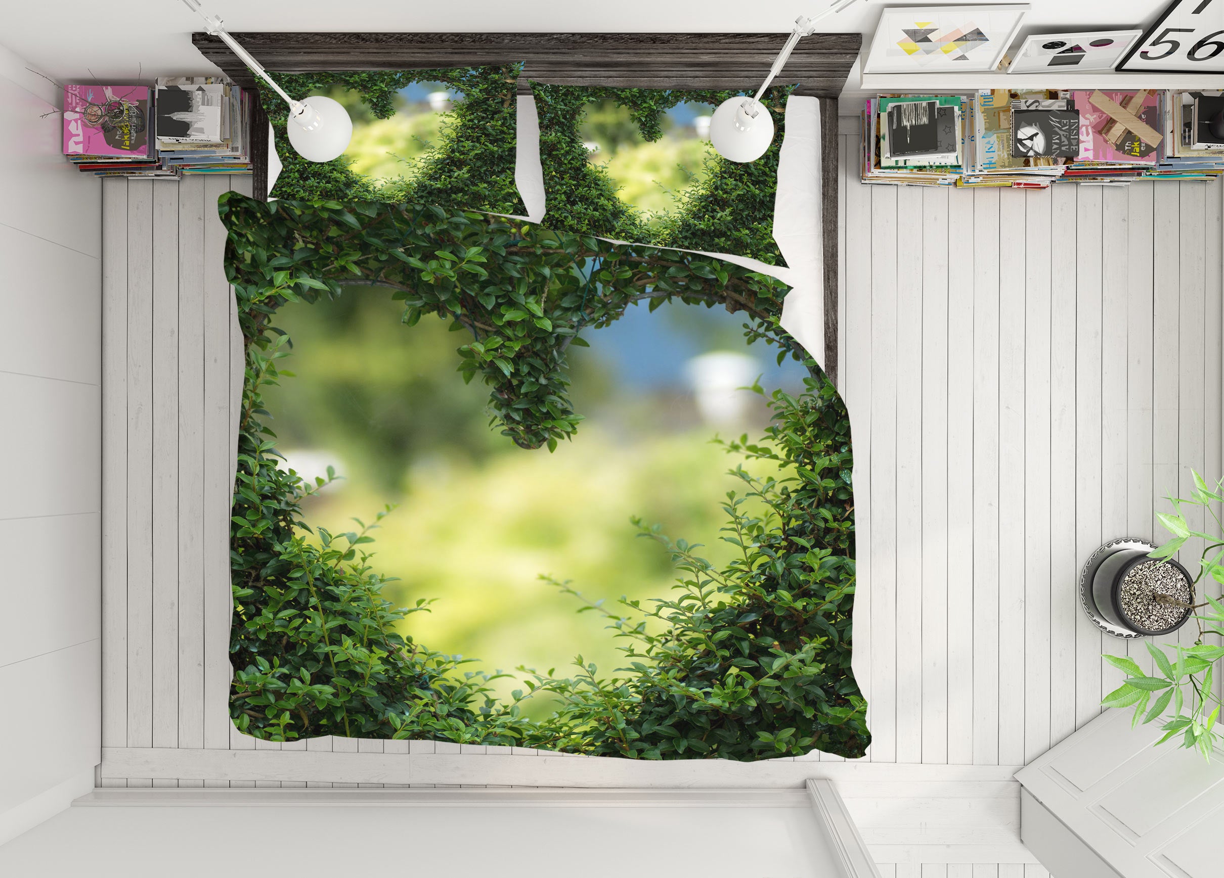 3D Heart Grass 12221 Bed Pillowcases Quilt