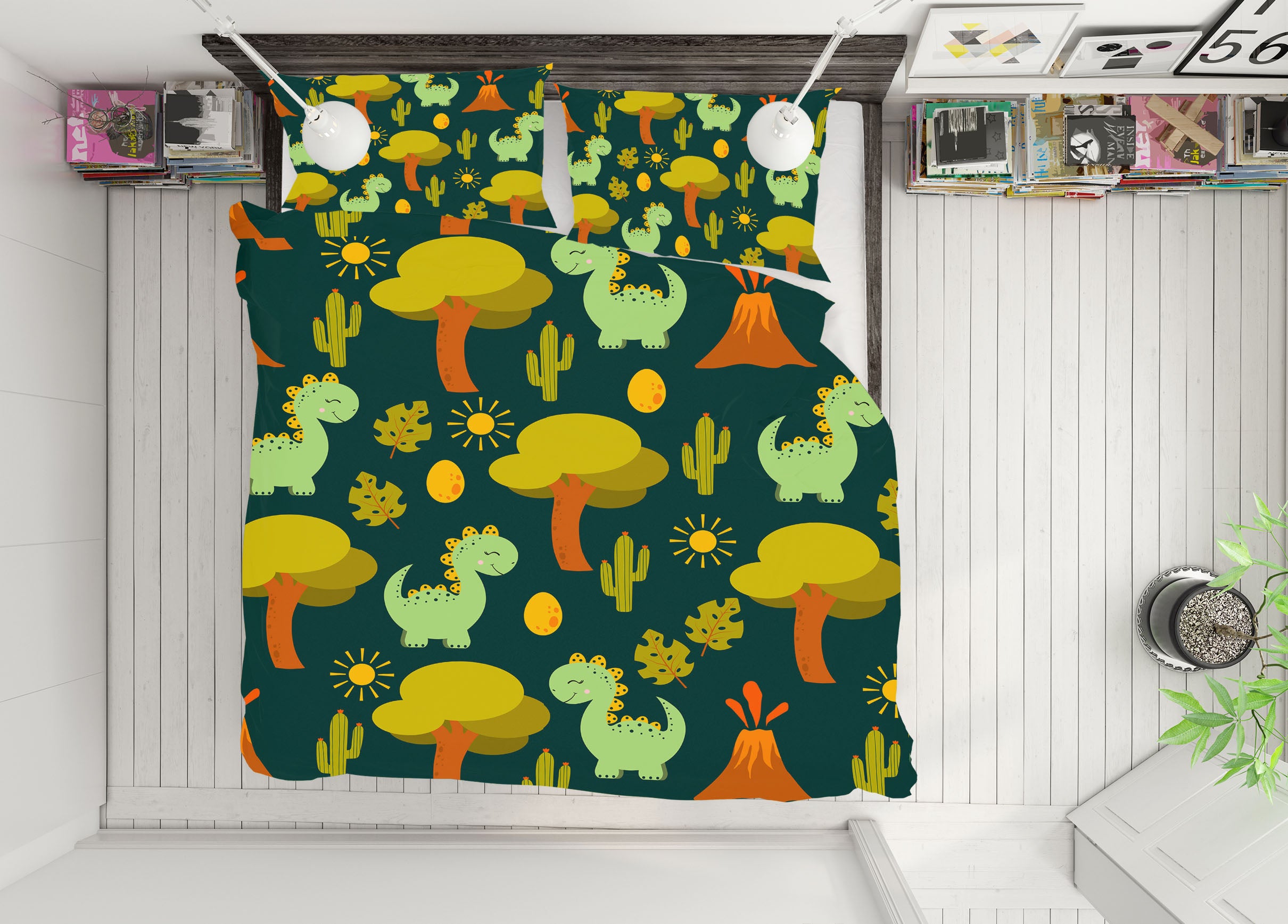 3D Tree Cactus Dinosaur 61095 Bed Pillowcases Quilt