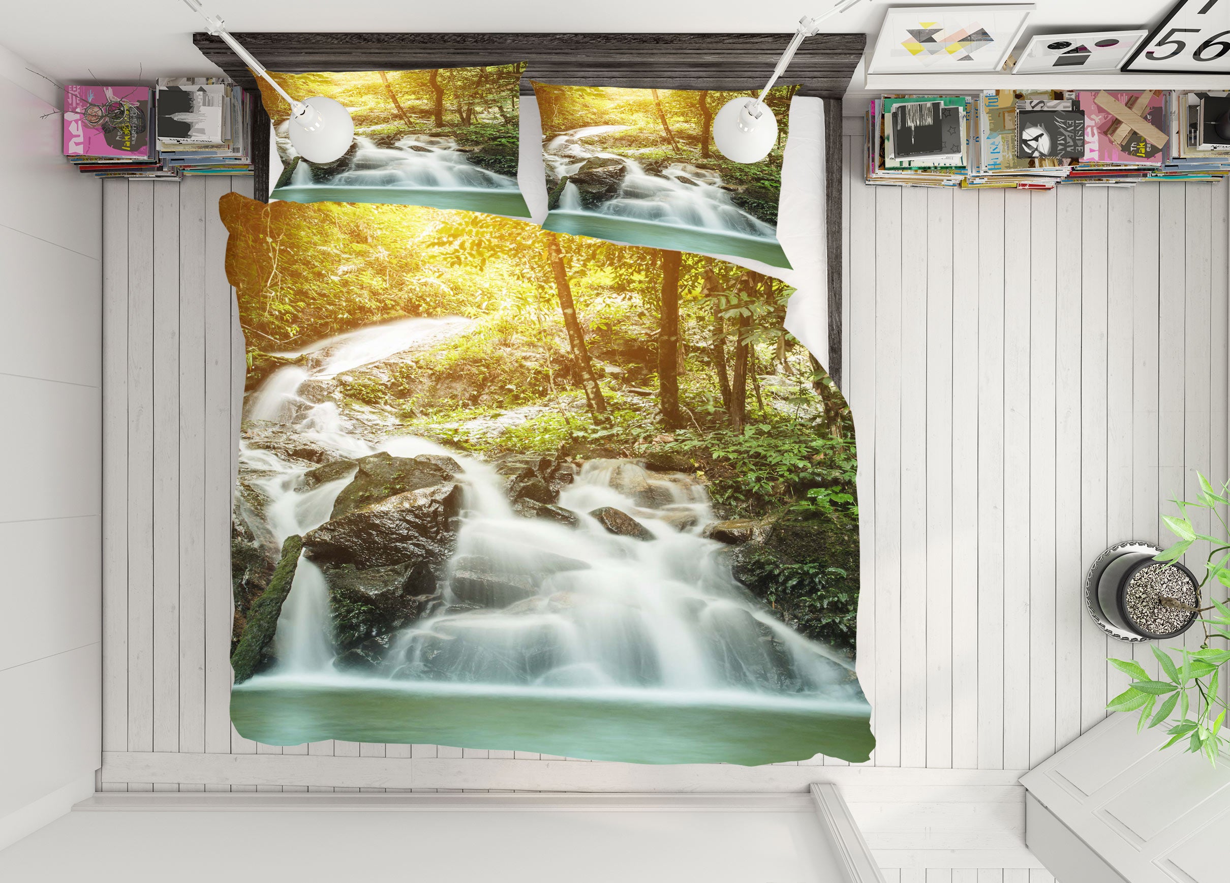 3D Waterfall 15138 Bed Pillowcases Quilt