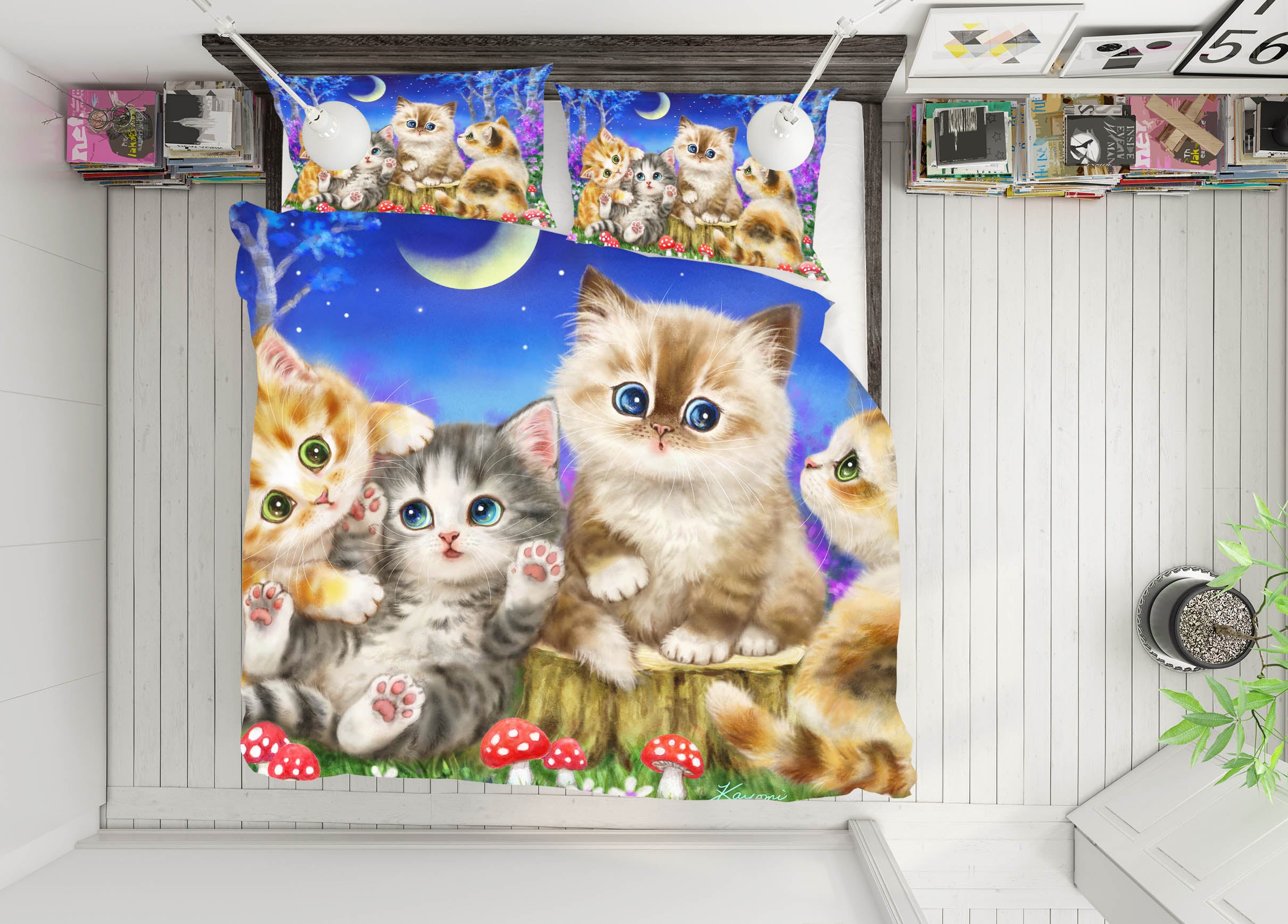 3D Cartoon Cat 5941 Kayomi Harai Bedding Bed Pillowcases Quilt Cover Duvet Cover