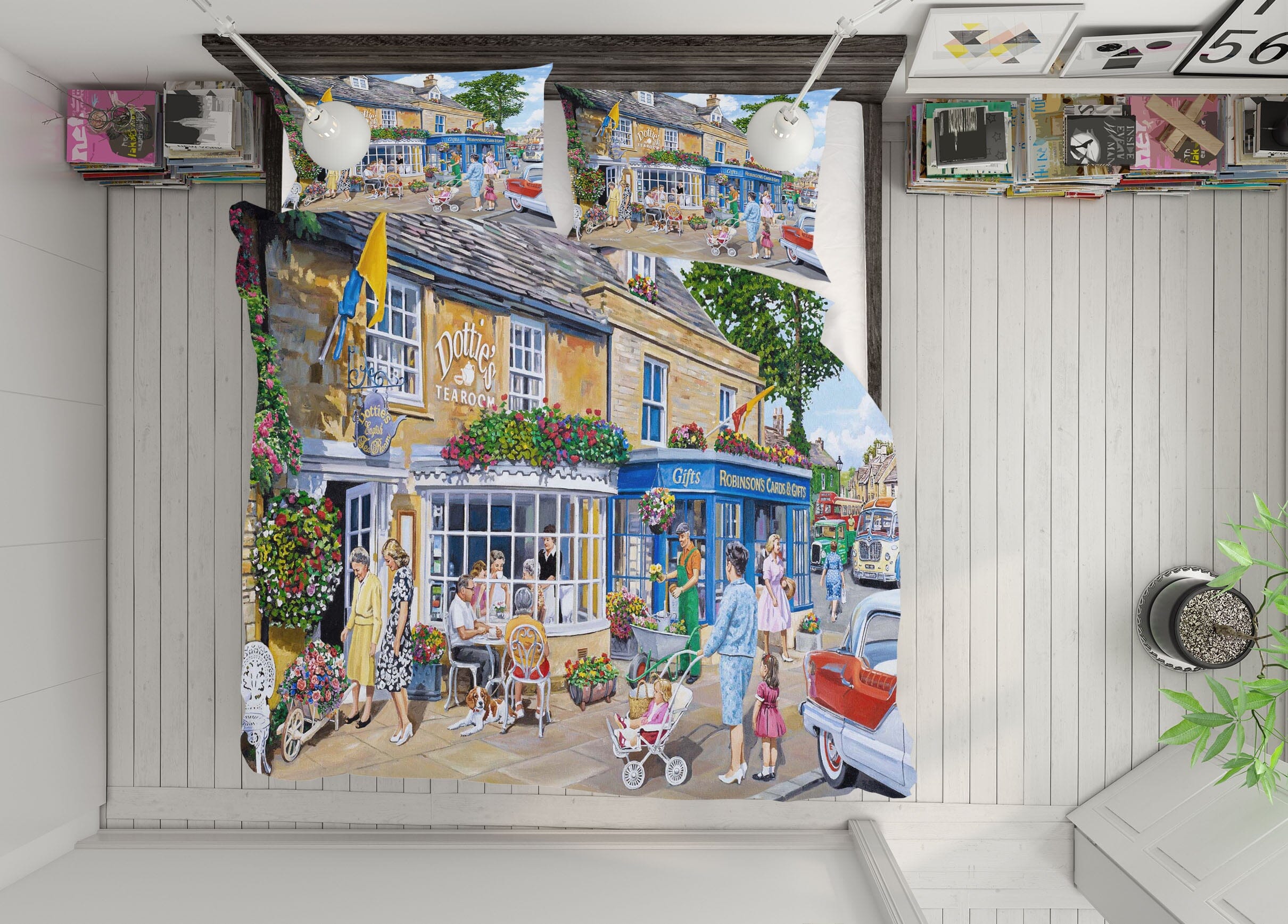 3D Dottie's Tea Room 2021 Trevor Mitchell bedding Bed Pillowcases Quilt Quiet Covers AJ Creativity Home