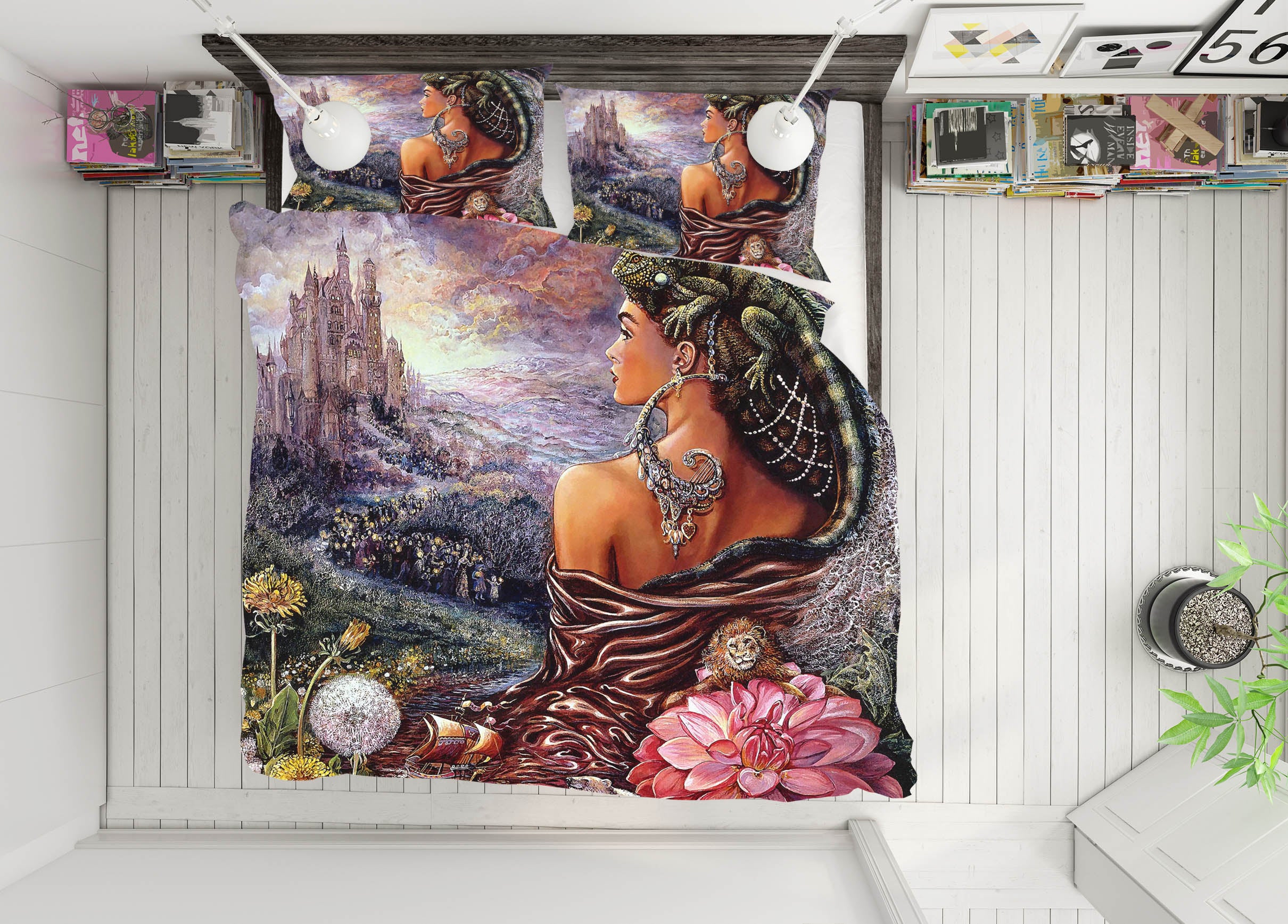 3D Female Flowers 12149 Bed Pillowcases Quilt