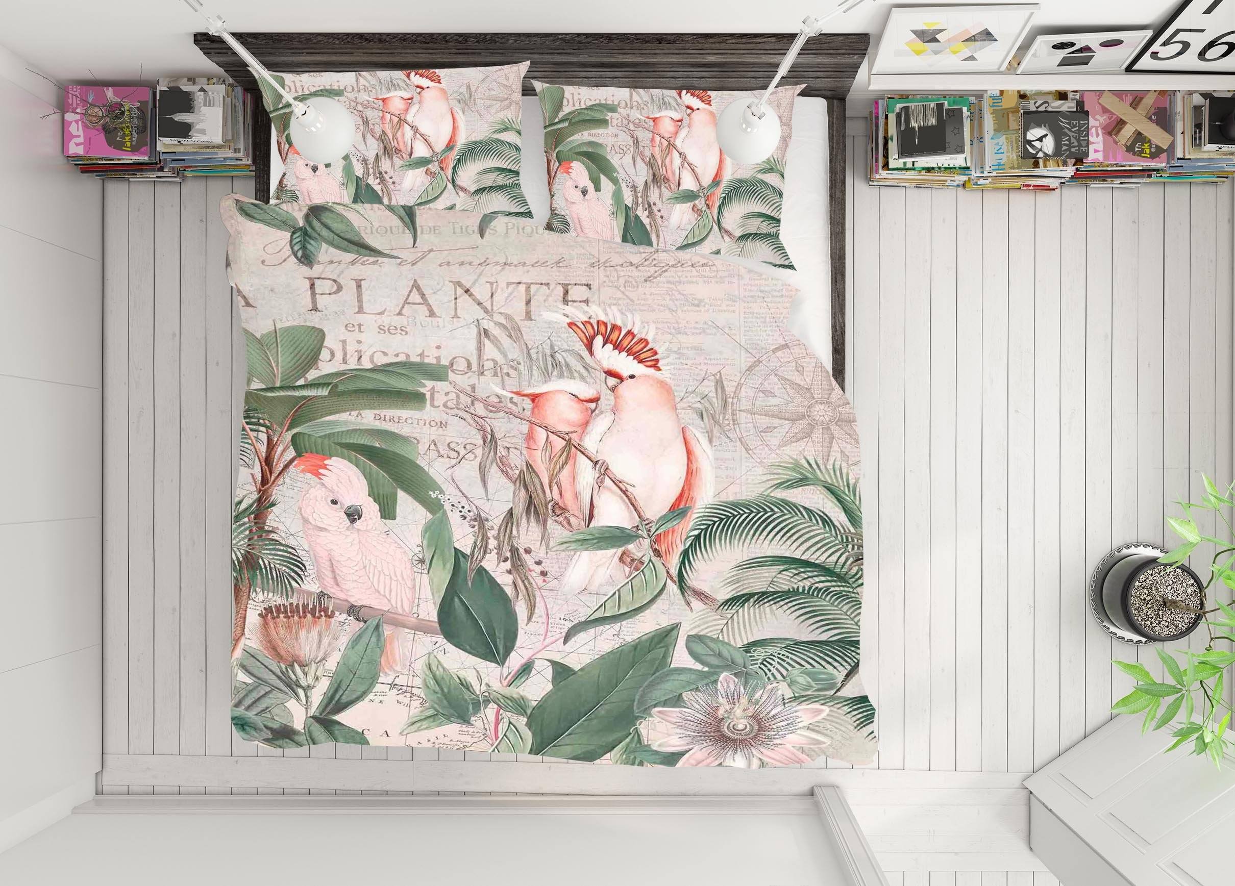 3D Branch Parrot 2141 Andrea haase Bedding Bed Pillowcases Quilt Quiet Covers AJ Creativity Home