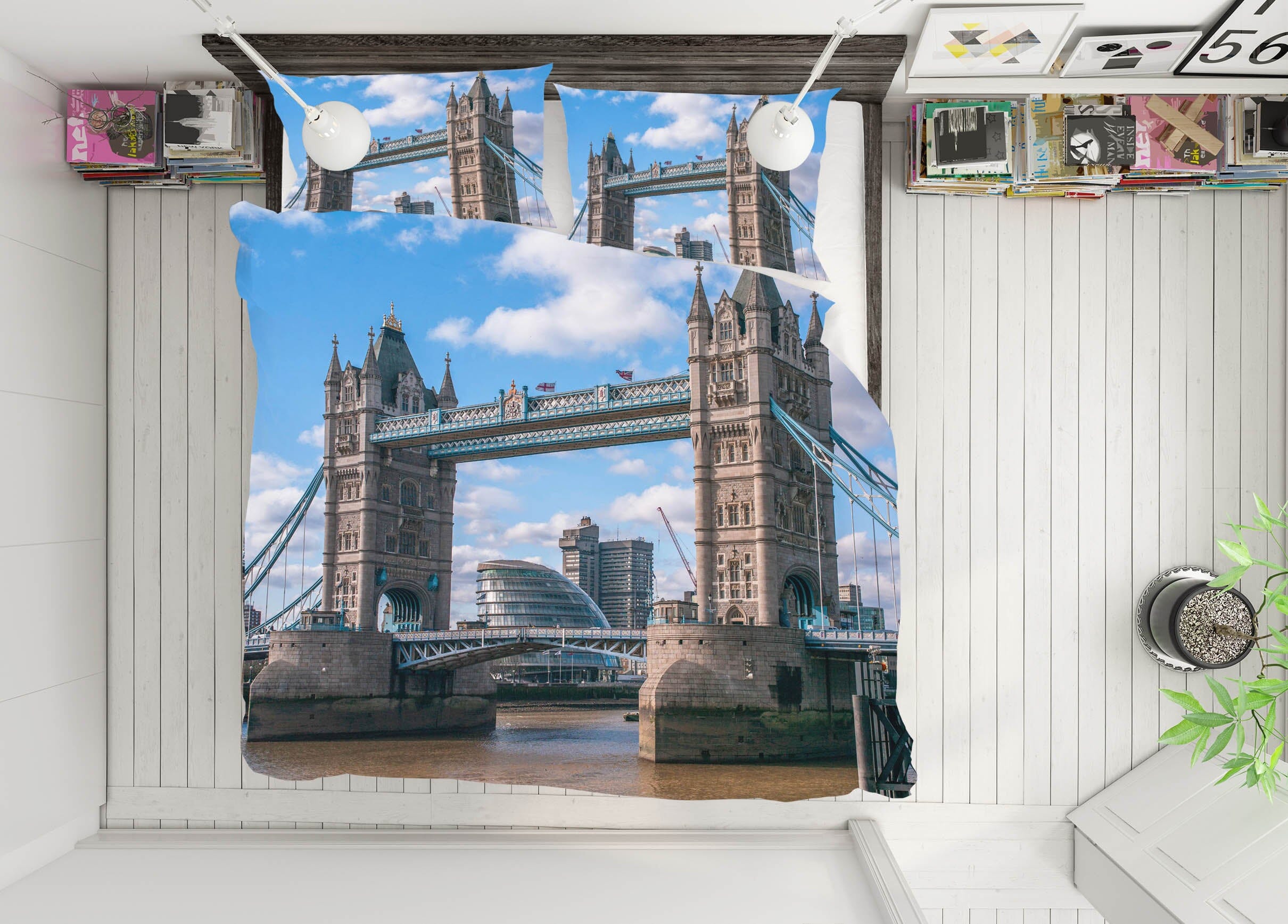 3D New York Bridge 1002 Assaf Frank Bedding Bed Pillowcases Quilt Quiet Covers AJ Creativity Home