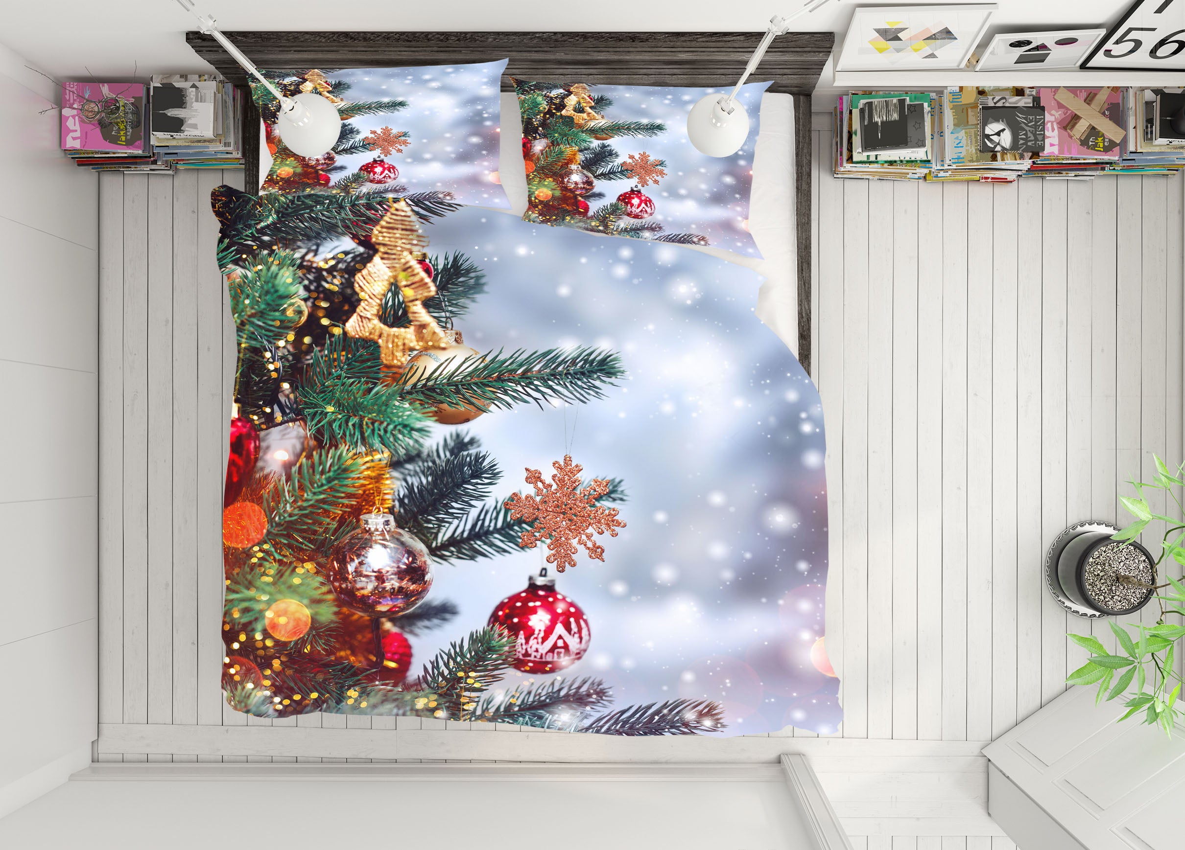 3D Tree Pendant 51106 Christmas Quilt Duvet Cover Xmas Bed Pillowcases