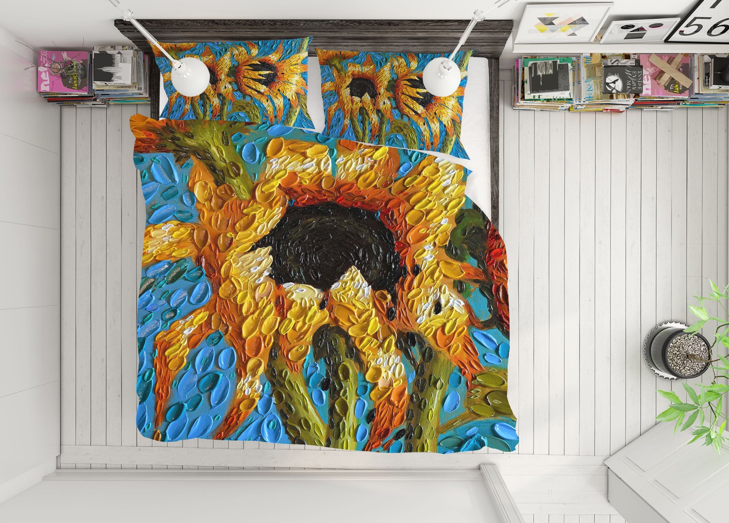 3D Sunflower 2127 Dena Tollefson bedding Bed Pillowcases Quilt Quiet Covers AJ Creativity Home
